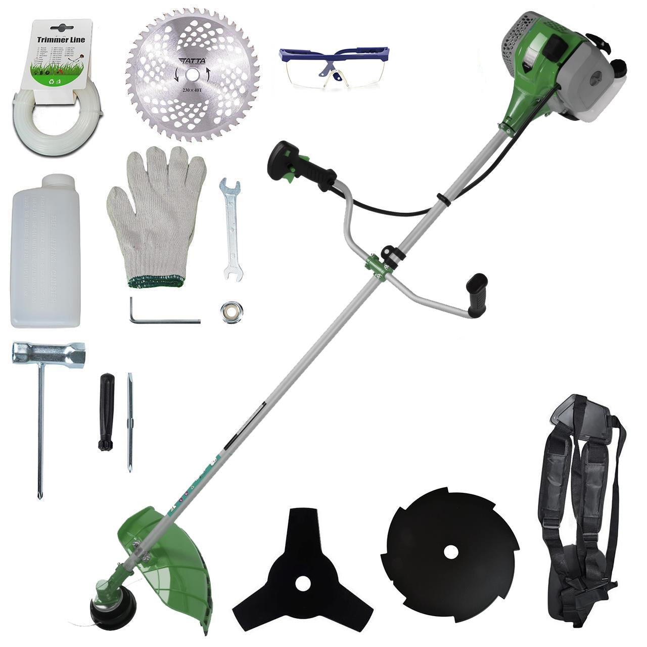 Motocoasa Tatta TM462-9, 42.2 CMC, 3500W, Turatie motor in sarcina 9000 RPM, Turatie la relanti 3000 RPM, rezervor 1200 ml, 1500 mm, 9 piese incluse