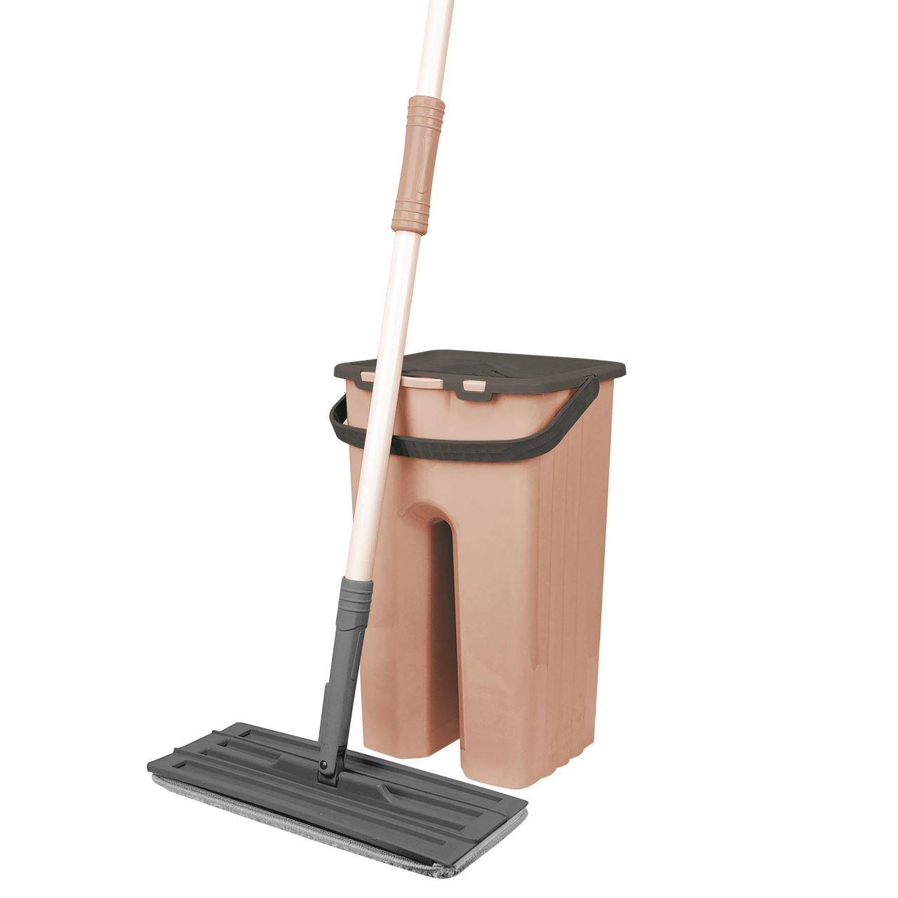 Set galeata cu storcator si mop plat ERT-MN500, laveta inclusa, capacitate 8L