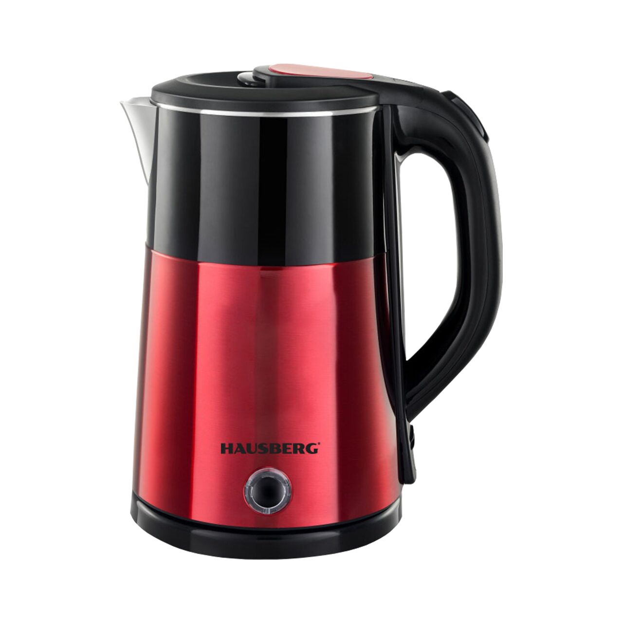 Cana fierbator Hausberg HB-3618RS, 1500 W, 2 L, Baza rotativa 360 grade, Indicator luminos, Oprire automata