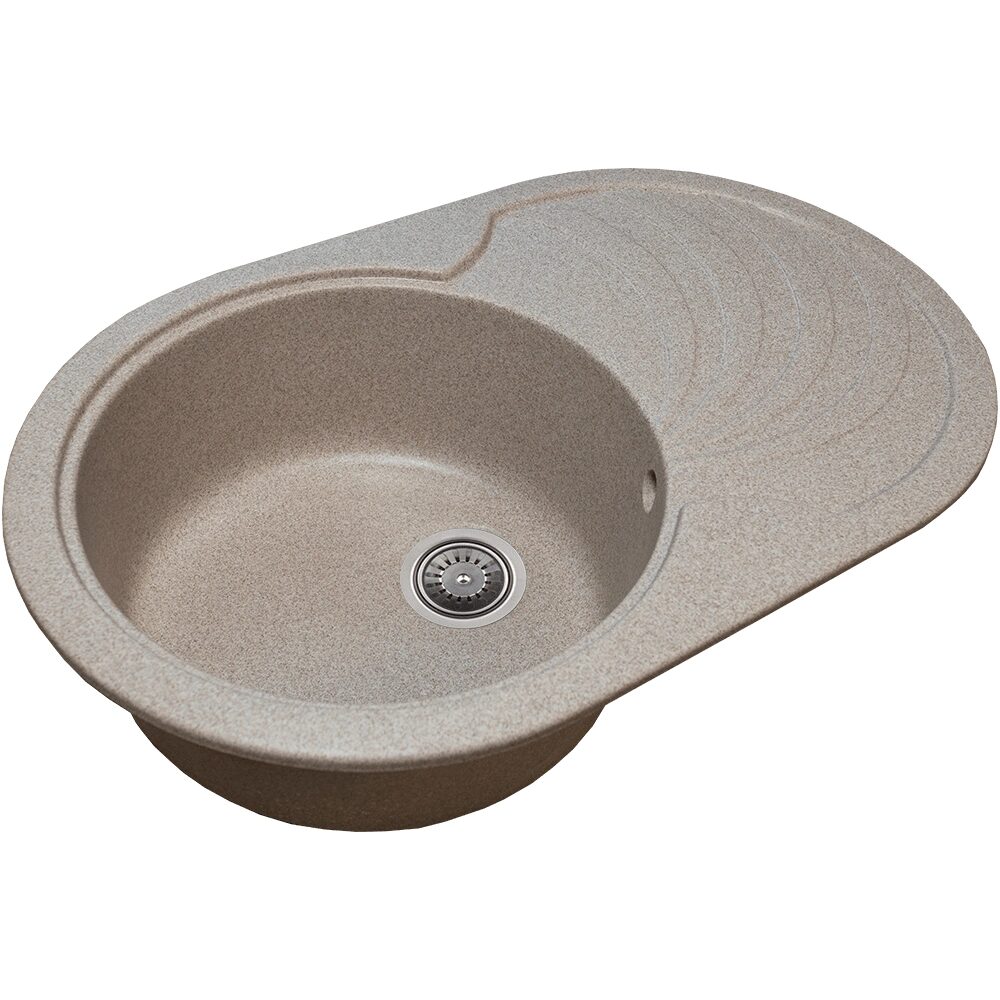 Chiuveta bucatarie Sanitec NS SN9033ST-BEJ- granit-compozit- bej- 1 cuva stanga- 78 x 50 cm