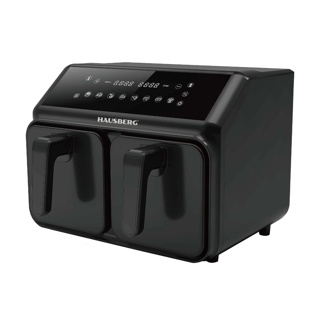 Friteuza dubla cu aer cald HAUSBERG HB-2375, 2200-2400W, 8 litri, Timer, 8 programe de gatit, 200C