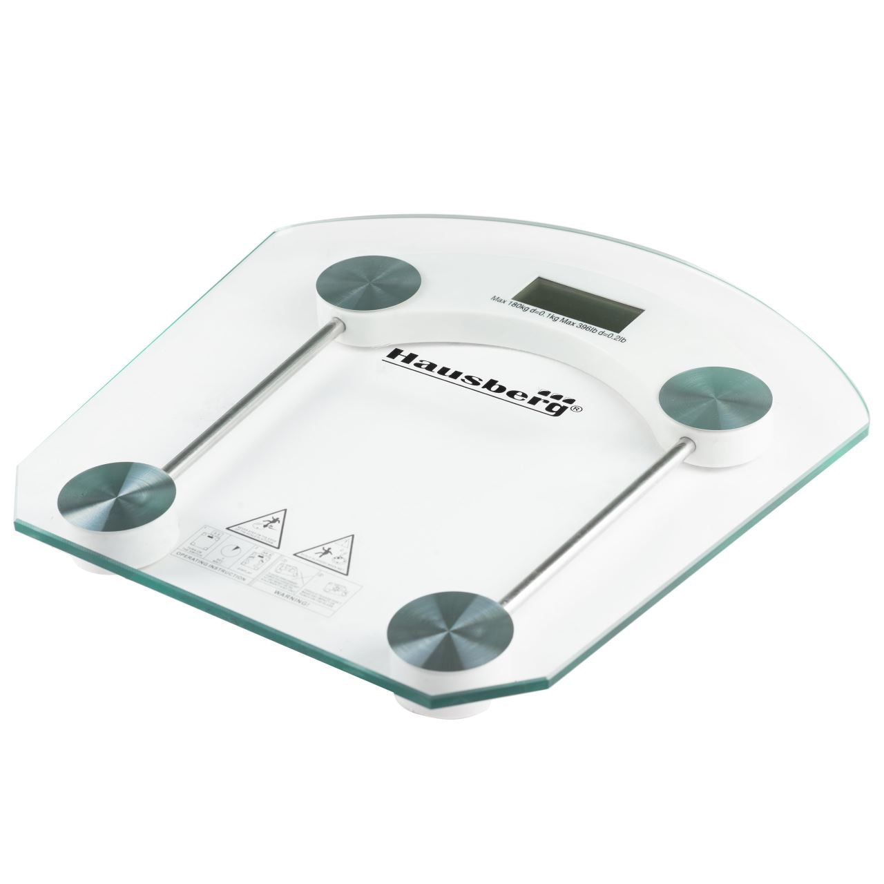 Cantar electronic de persoane Hausberg HB-6001, platforma sticla transparenta,150 kg maxim