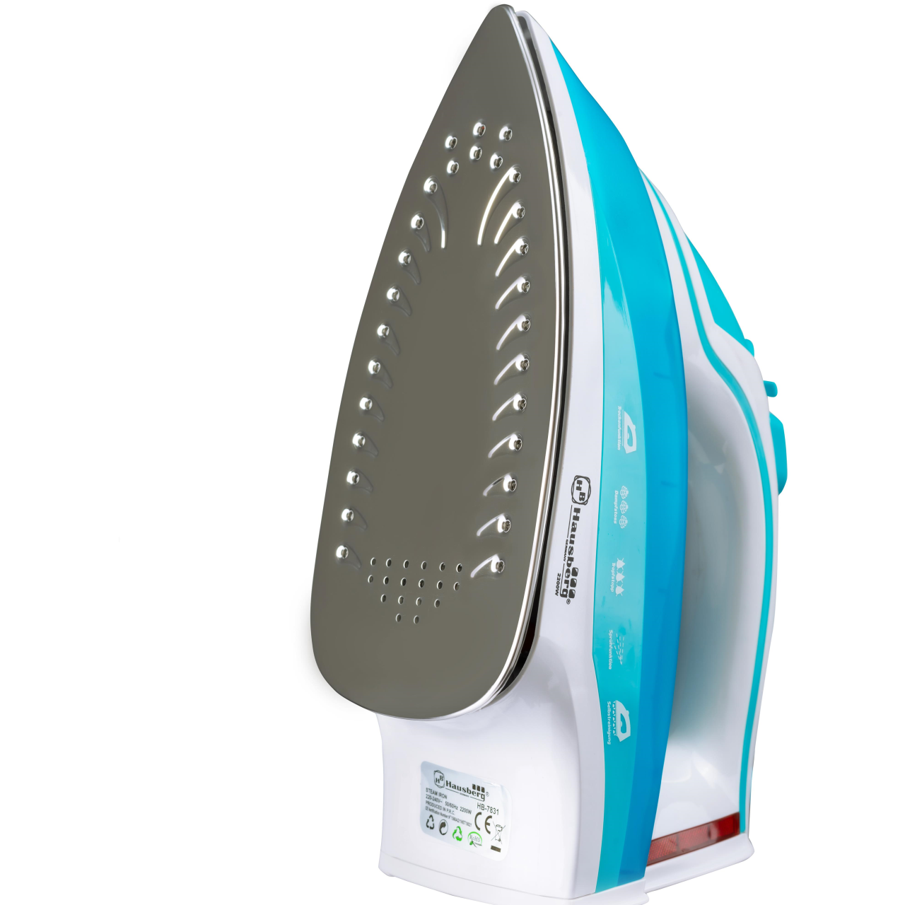 Fier de calcat Hausberg HB-7831BL, Talpa Inox, 2200 W, 0.4 l