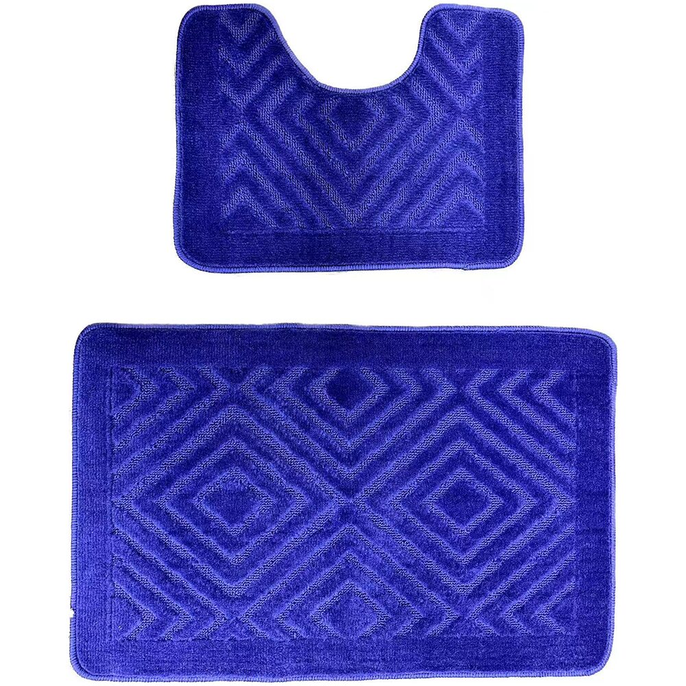Set 2 covoare baie HAUSBERG HB-H435BL, material textil, 46x72/46x35 cm