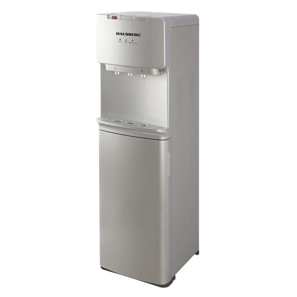 Dozator apa de podea HAUSBERG HB-6027GR, cu compresor, putere incalzire 550 W, putere racire 80 W, indicatoare LED pentru apa calda si rece, termostat automat