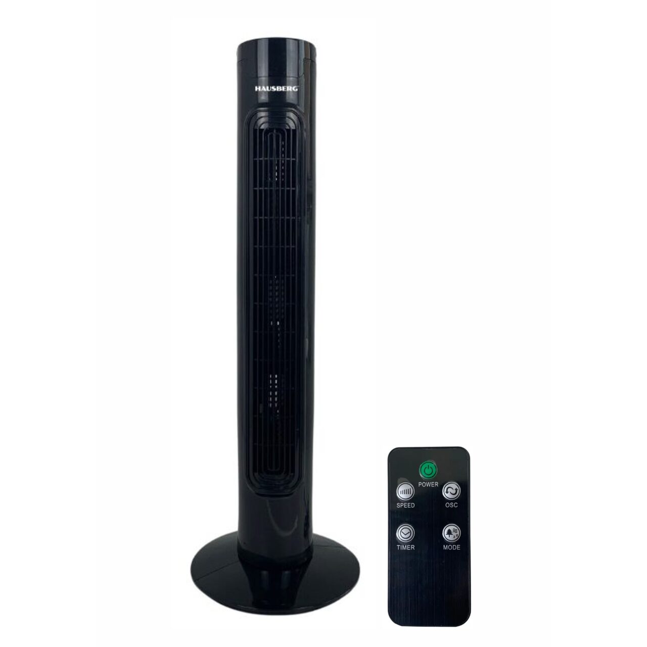 Ventilator turn Hausberg HB-5951NG, 60W, 32 inch, 3 moduri, 3 viteze, telecomanda, touch