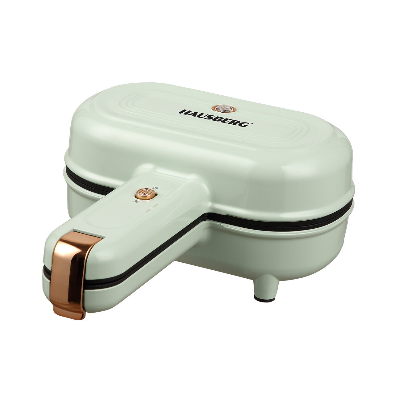 Aparat electric pentru placinta HAUSBERG HB-3564, 550-650W, Placa de incalzire cu doua laturi, Termostat, Adancime 13cm, Bachelita