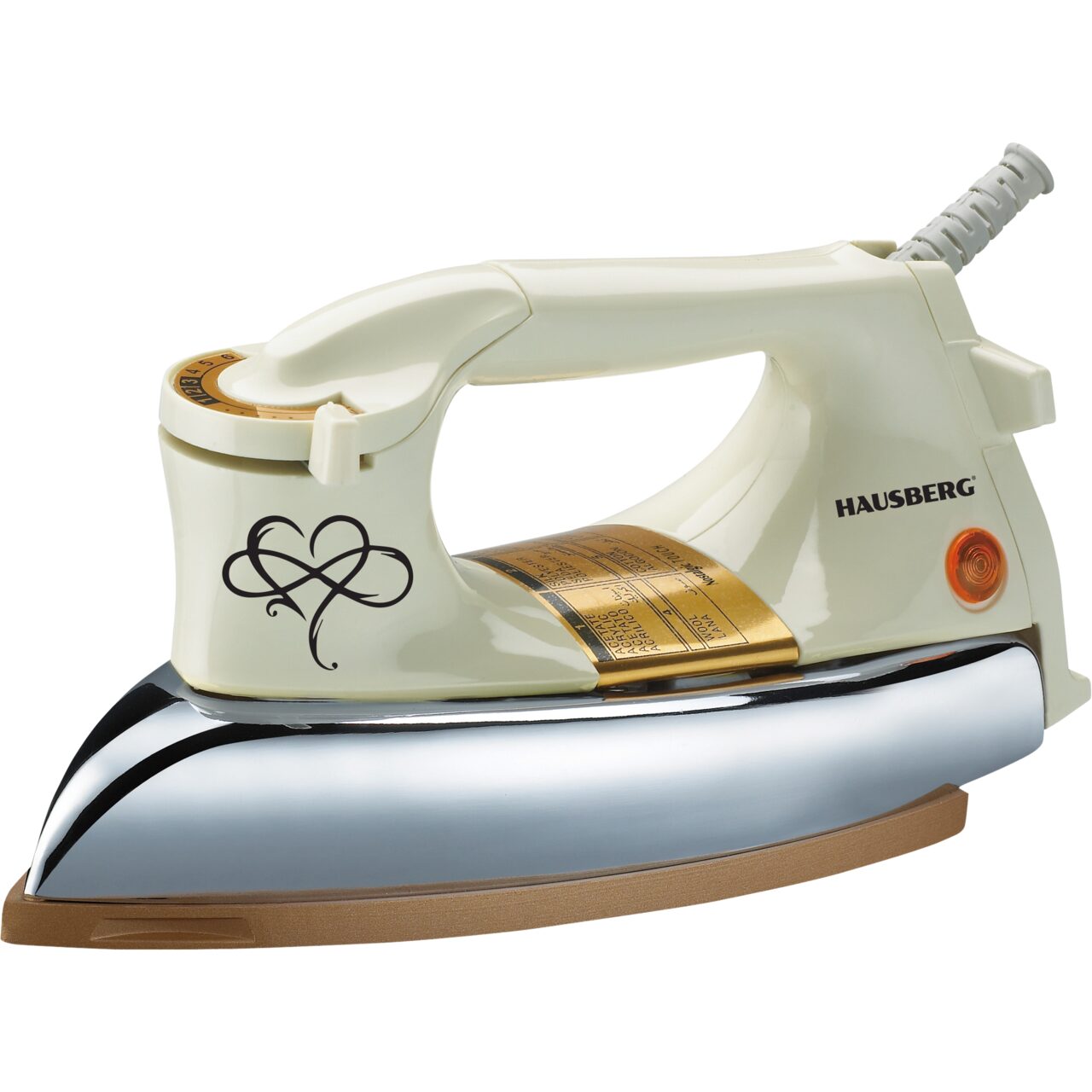 Fier de calcat Retro HAUSBERG HB-7818BJ, 1000-1200W, Talpa acoperit ceramic turnat, Termostat, 6 Setari temperatura, Indicator luminos, Protectie supraincalzire, Temperatura 200°C