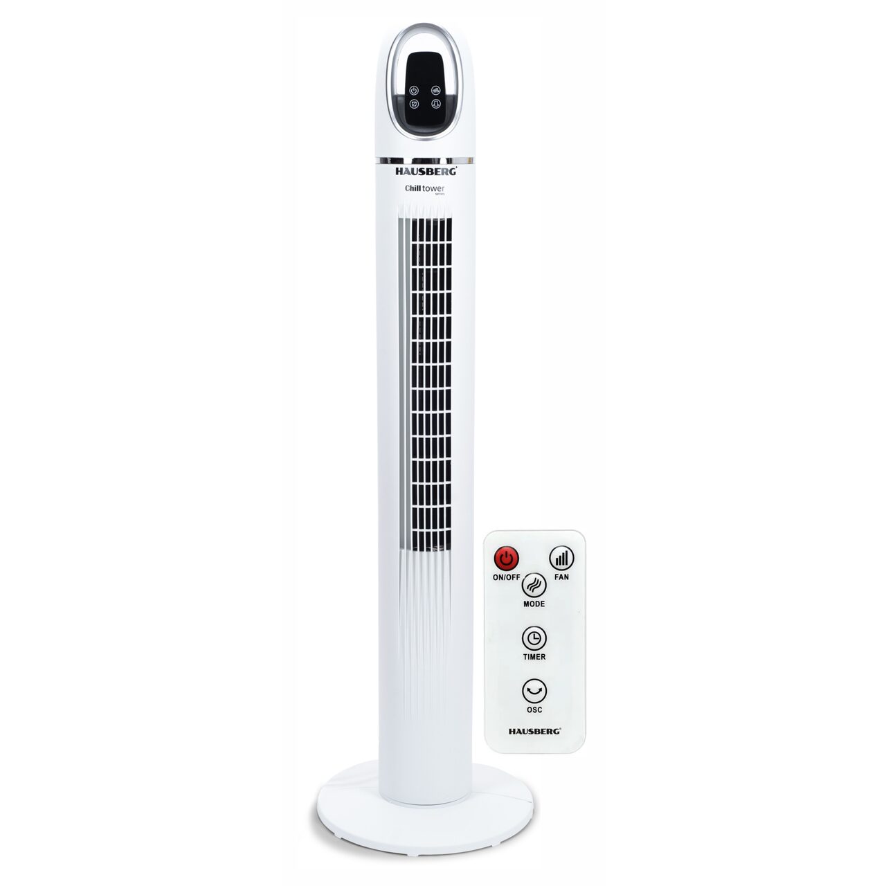 Ventilator turn digital HAUSBERG HB-5958AB, 55W, 45 inch, 3 viteze, temporizator 24h, LED, oscilatie, telecomanda