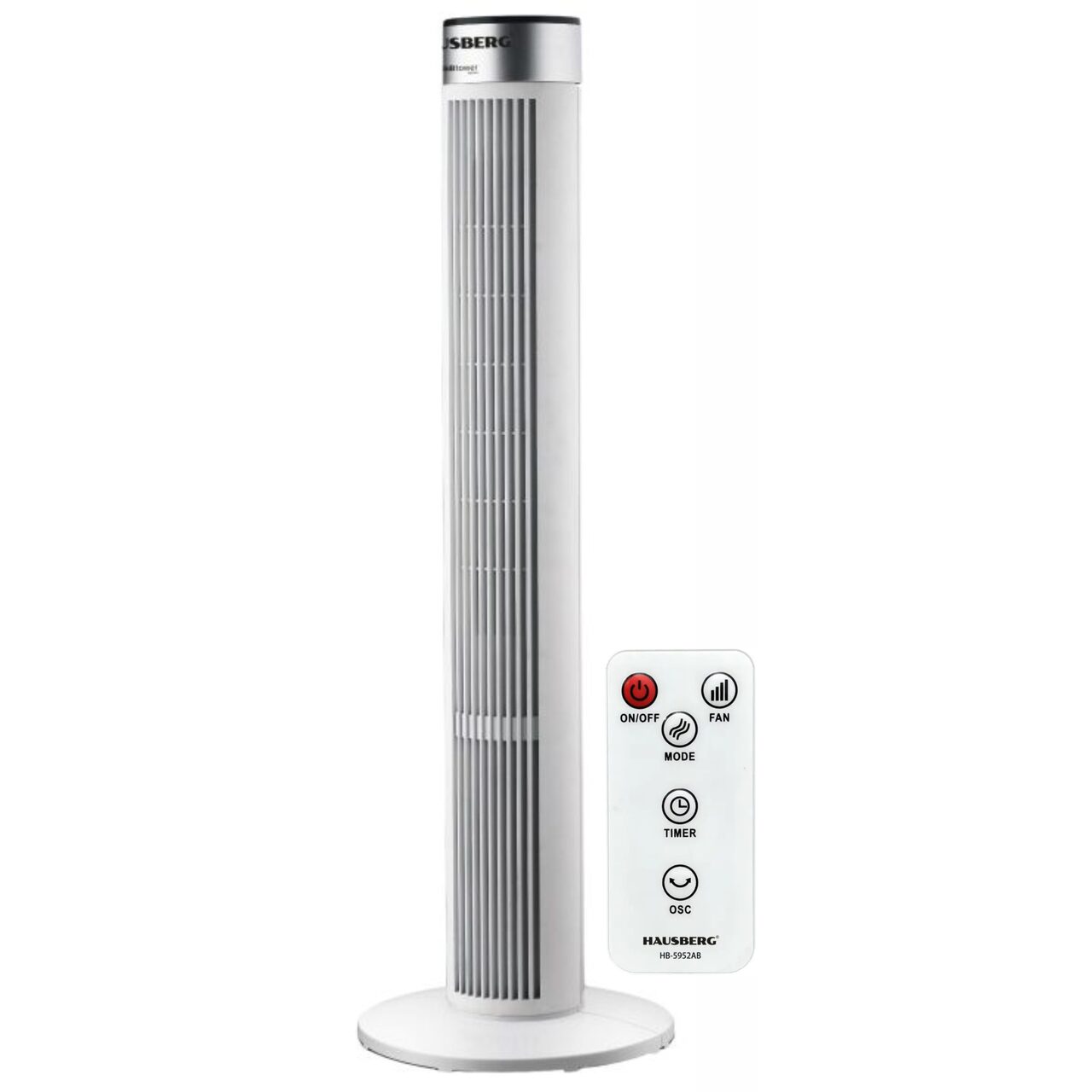 Ventilator turn HAUSBERG HB-5952AB, 55W, 38 inch, 3 viteze, temporizator 24h, LED, oscilatie, telecomanda