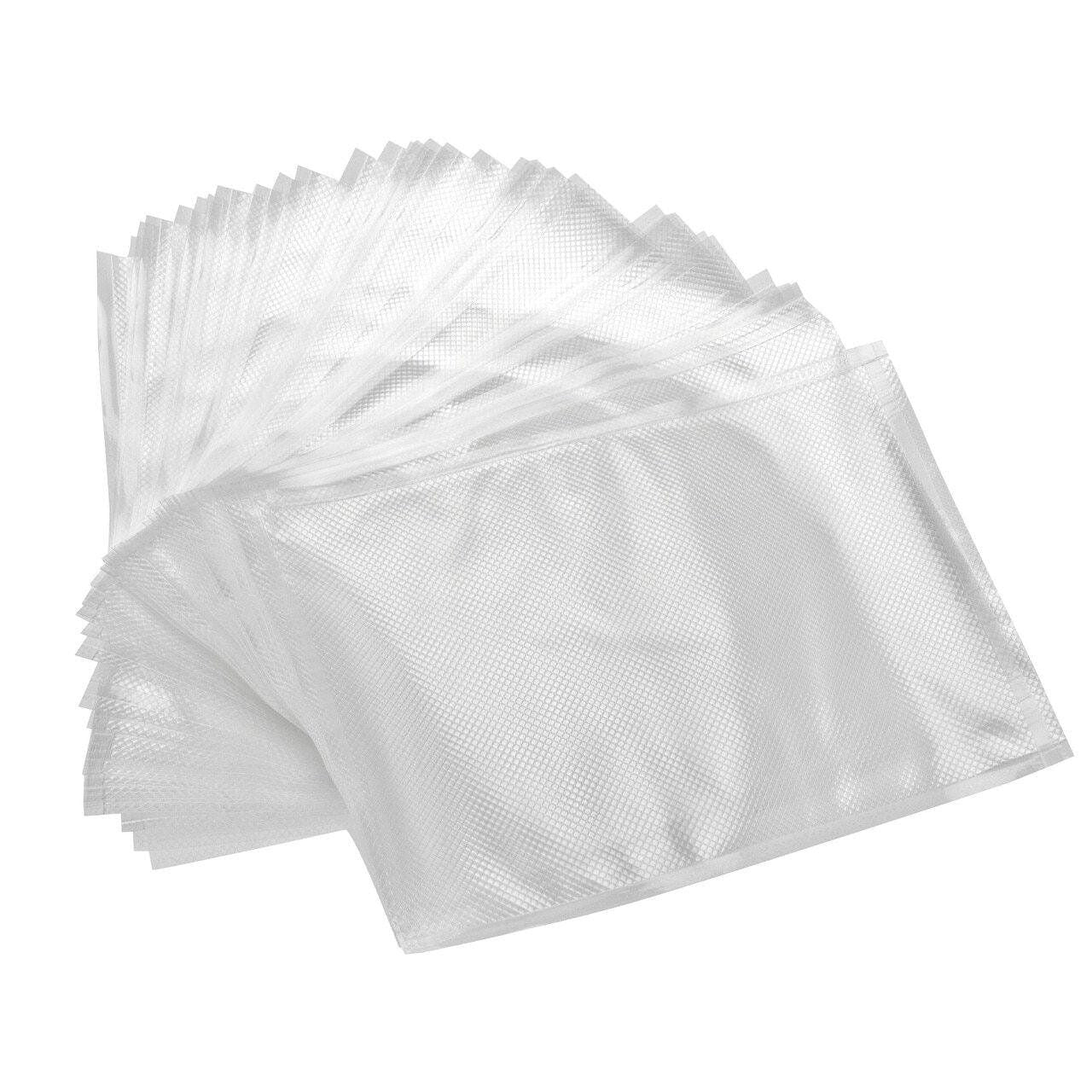 Set 50 Pungi pentru vidat gofrate 25x35 cm, ideale pentru depozitare sau preparare, transparent