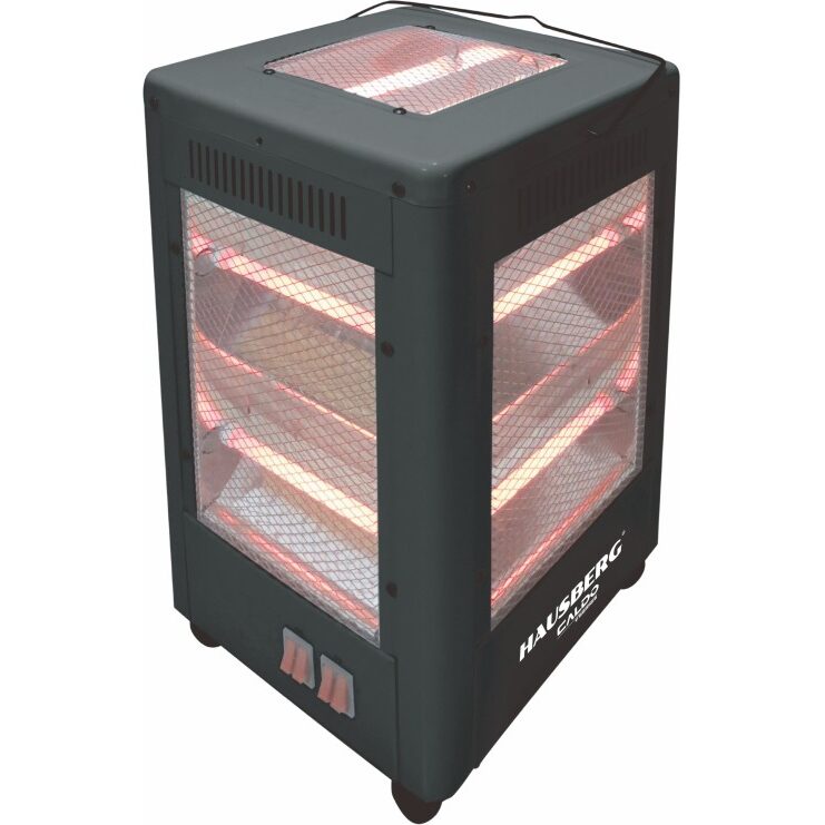 Radiator electric cu 5 laturi HAUSBERG HB-8804NG, 2200W, 10 tuburi cuart, 5 trepte putere, siguranta rasturnare