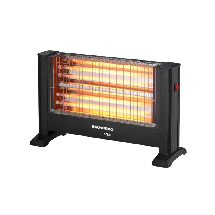Radiator electric quartz HAUSBERG HB-8801NG, 1600W, 4 tuburi, 4 trepte putere, siguranta rasturnare