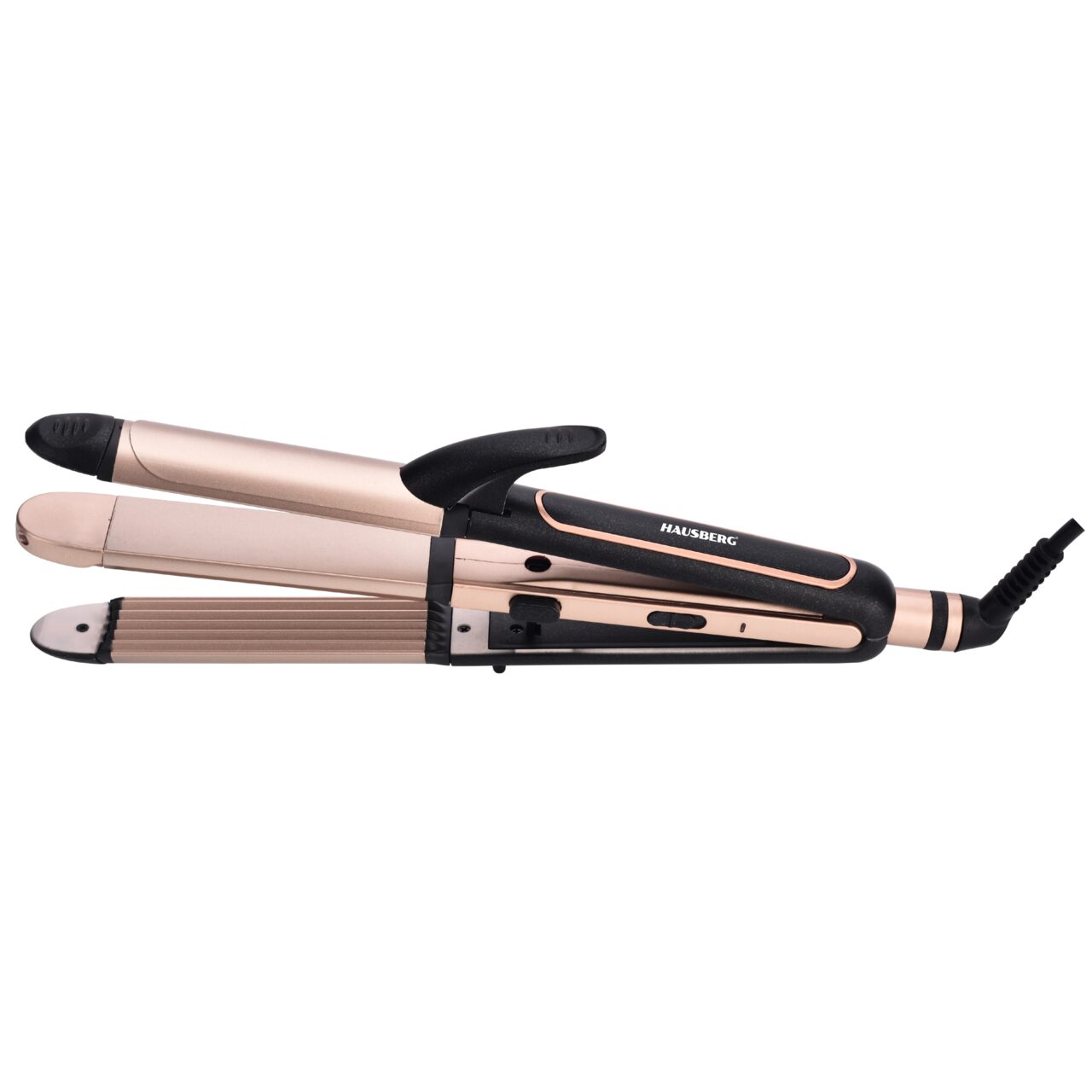 Aparat Coafat 3in1 HAUSBERG HB-208NG, Indreptare + Ondulare + Styling, 180-200°C, Incalzire PTC, 45W