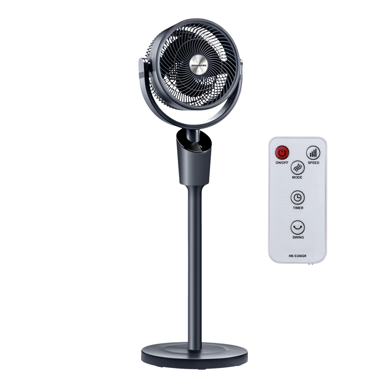 Ventilator digital HAUSBERG HB-5106GR, 3 trepte de viteza, 3 moduri de functionare