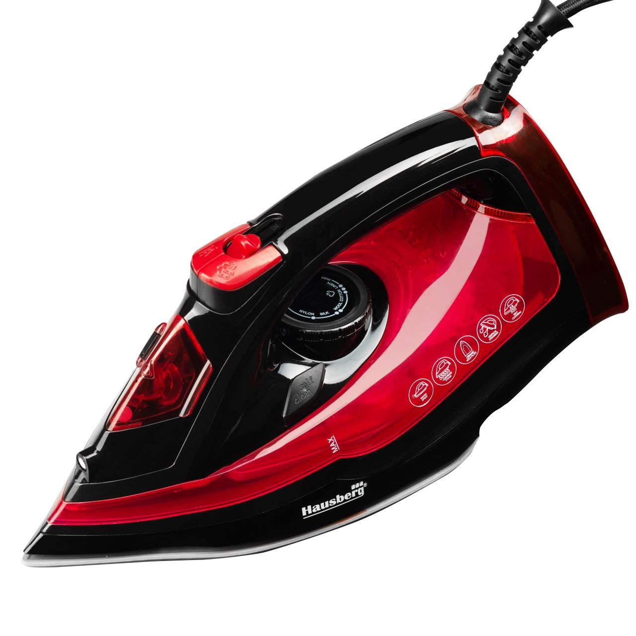 Fier de Calcat Hausberg HB-7840RS, Ceramic, autocuratare, anticalcar, 300ml, 2400-2800W