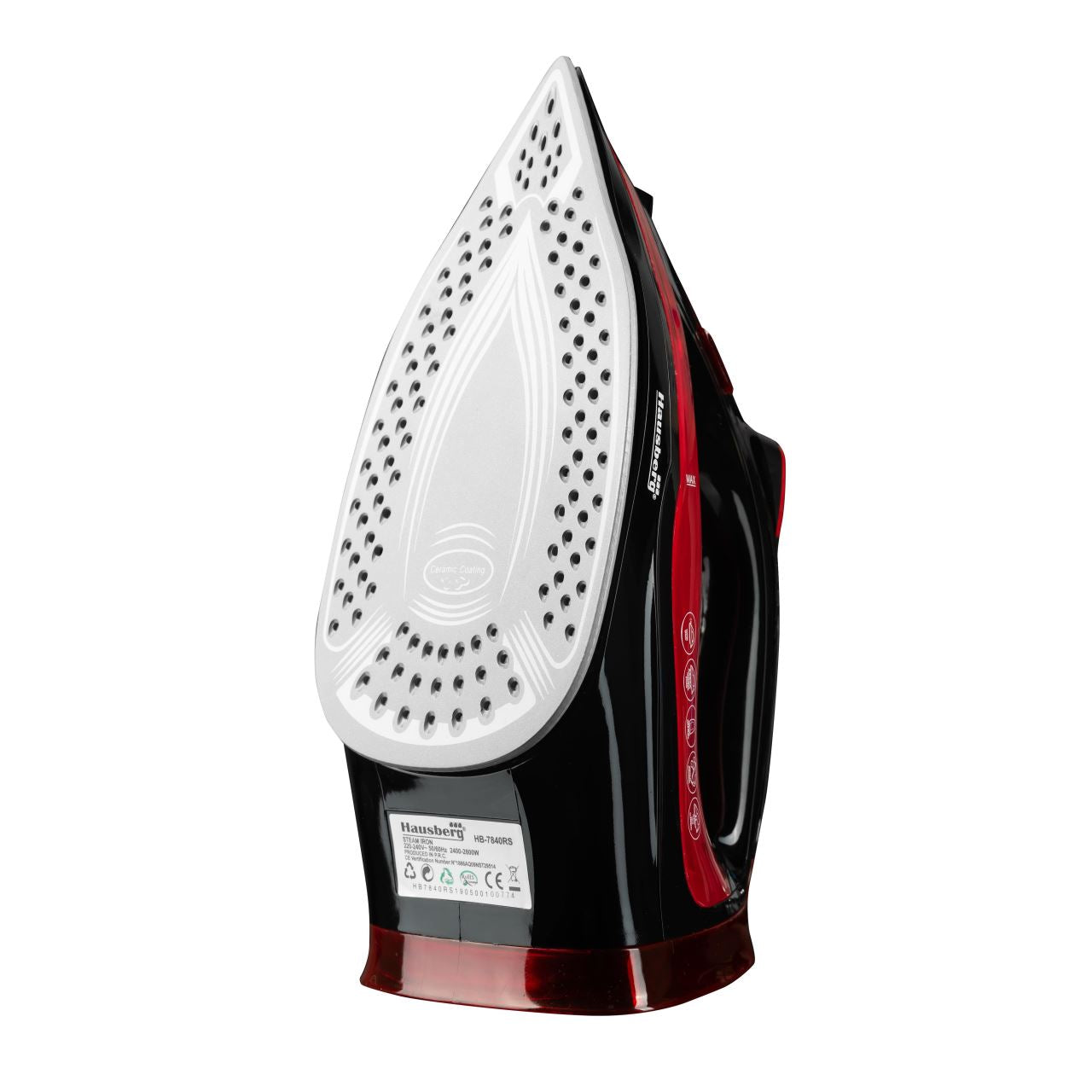 Fier de Calcat Hausberg HB-7840RS, Ceramic, autocuratare, anticalcar, 300ml, 2400-2800W