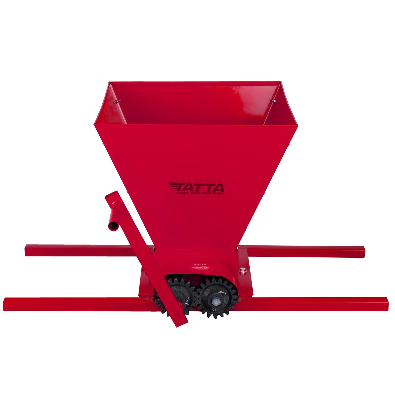 Zdrobitor de struguri manual Tatta TZ1802RS, Metalic, 300 Kg/h, cuva detasabila 20L