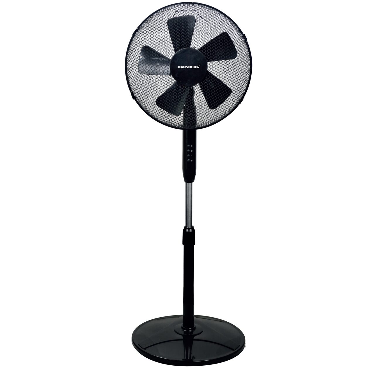 Ventilator cu picior HAUSBERG HB-5200 Speed, 40W-55W, diametru 40 cm, 3 trepte viteza, timer 1-2 ore oscilatie, inaltime reglabila
