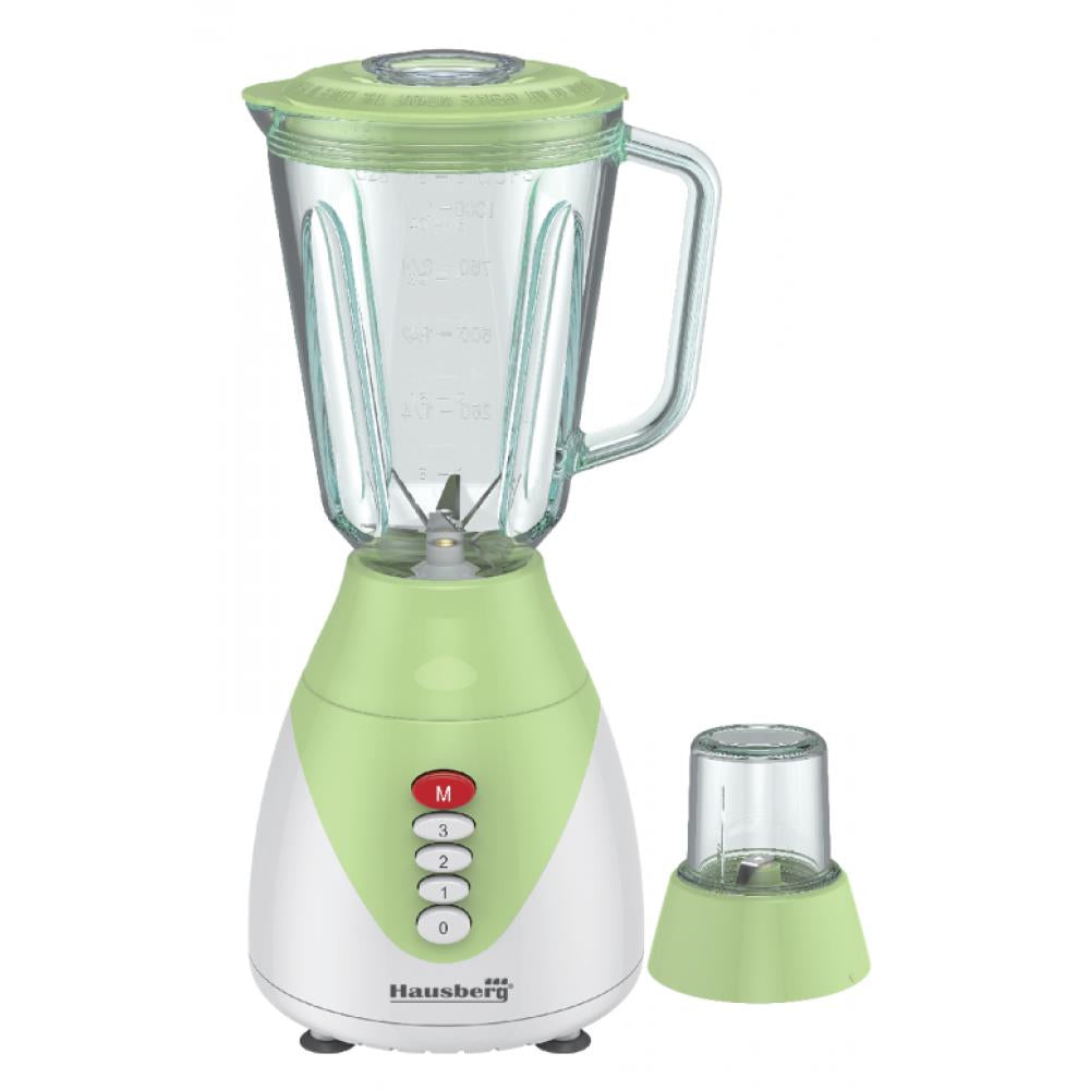 Blender 2 in 1 cu bol de sticla Hausberg HB-7761VR lama din otel inoxidabil, capacitate 1,5L