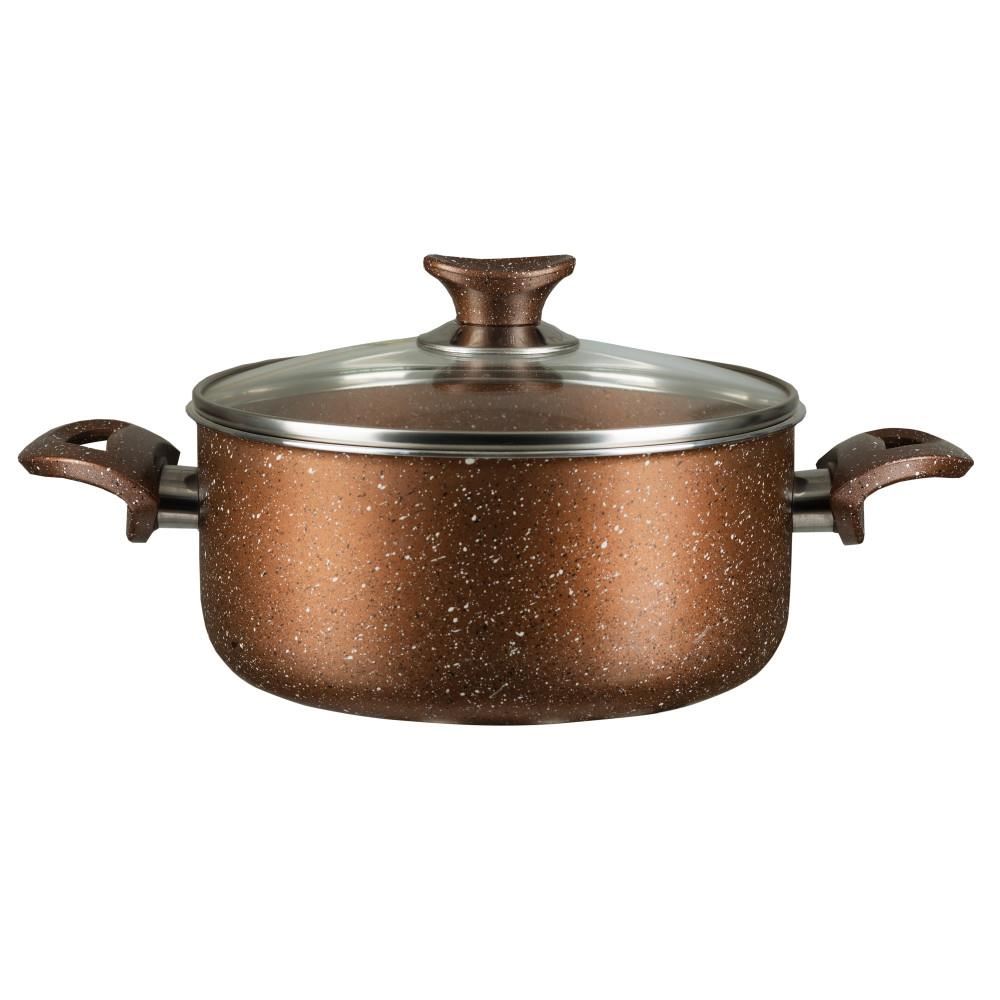 Oala din aluminiu cu invelis din granit HAUSBERG HB-H423, 22 cm
