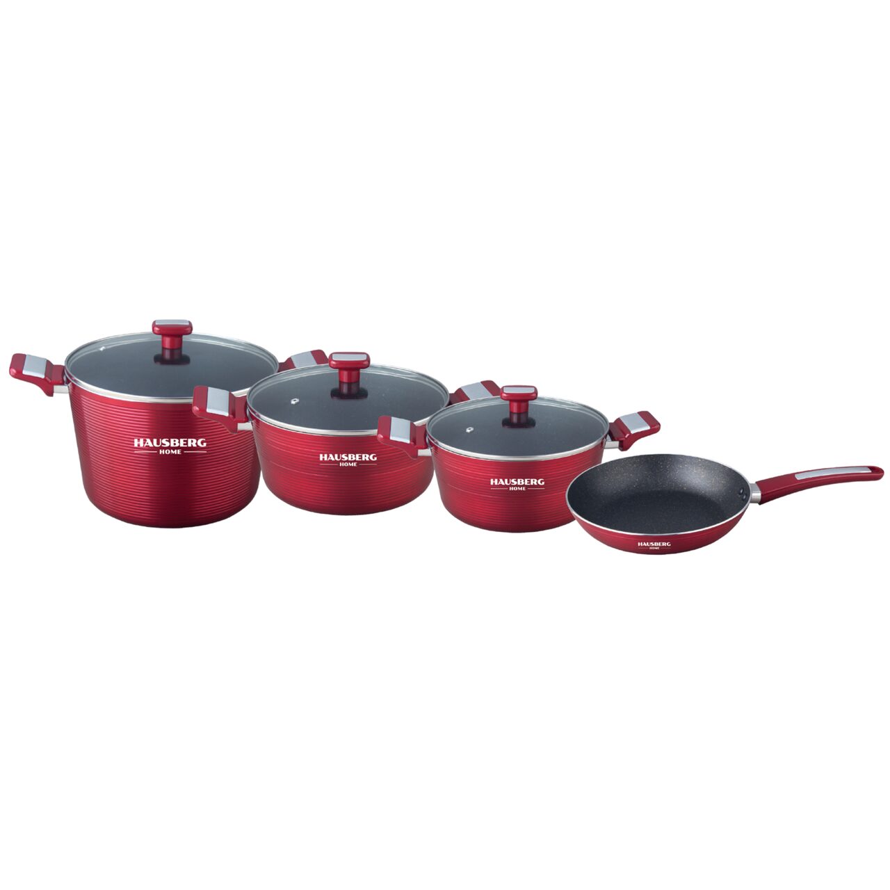Set oale 7 piese HAUSBERG HB-H760RS, acoperire antiaderenta, manere bachelita