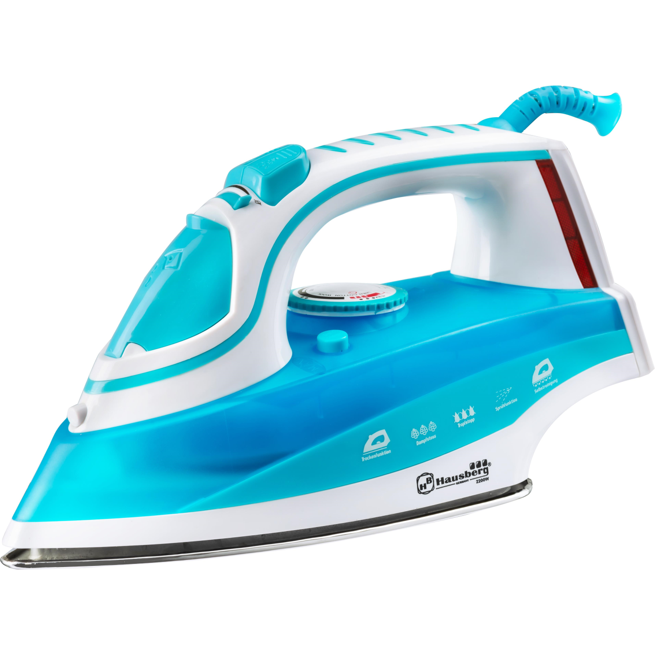 Fier de calcat Hausberg HB-7831BL, Talpa Inox, 2200 W, 0.4 l
