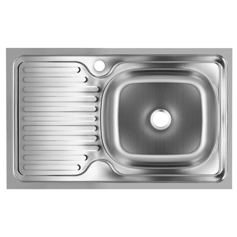 Chiuveta bucatarie Sanitec SN7002D- pentru blat 76X43.5cm- cuva dreapta- adancime 16cm- anticalcar- inox