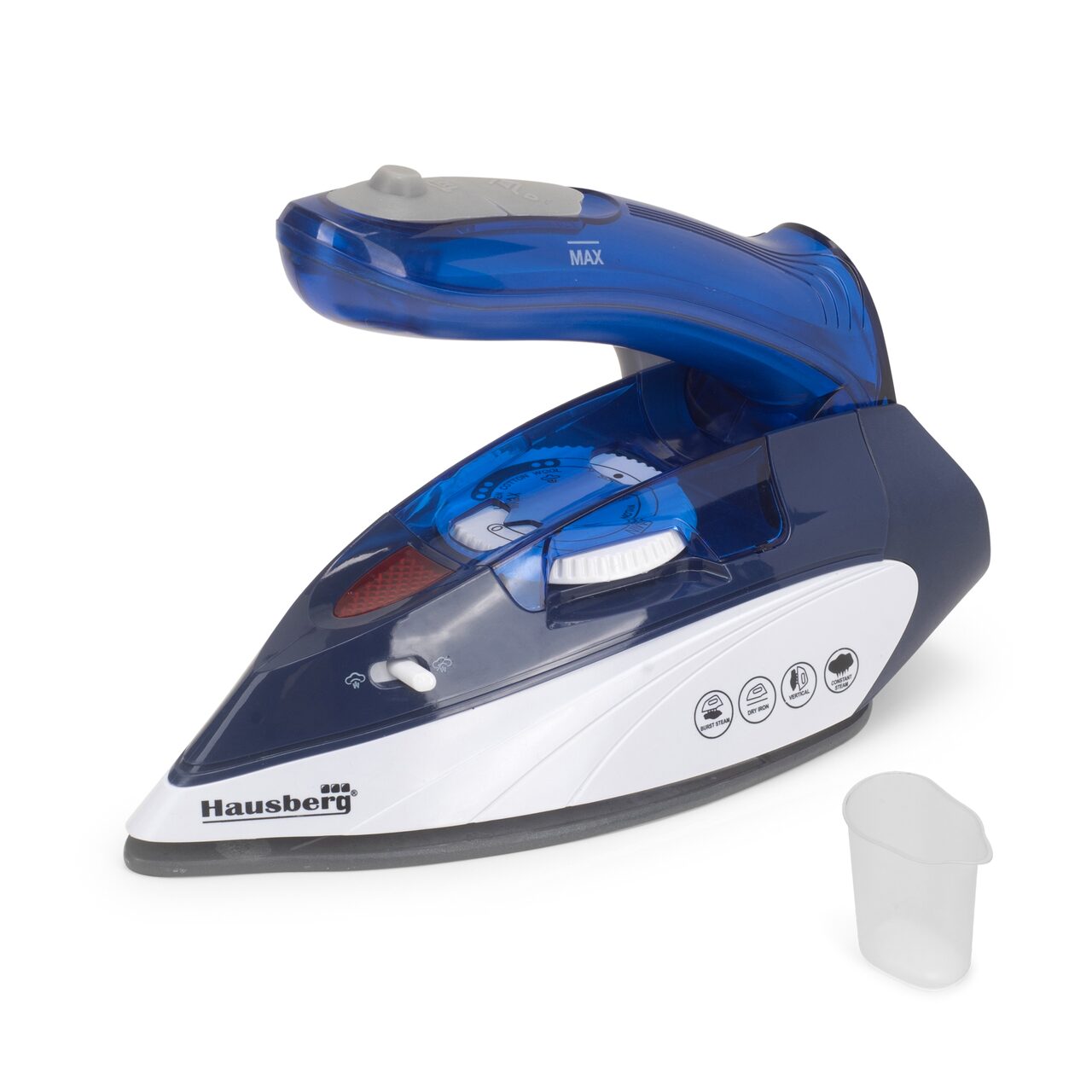 Mini fier de calcat Hausberg HB-7810BL, 1000 W, De voiaj, 75 ml, Ceramica, Auto curatarе