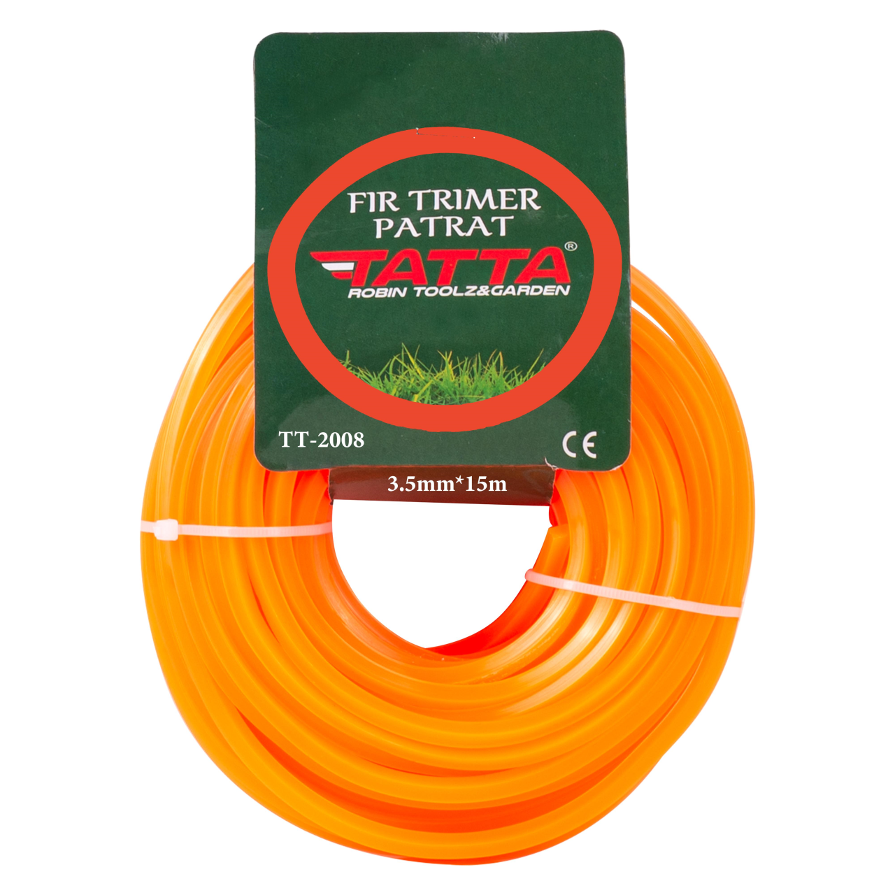 Fir patrat din nylon pentru trimmer TATTA TT-2008, grosime 3.5mm, lungime 15m
