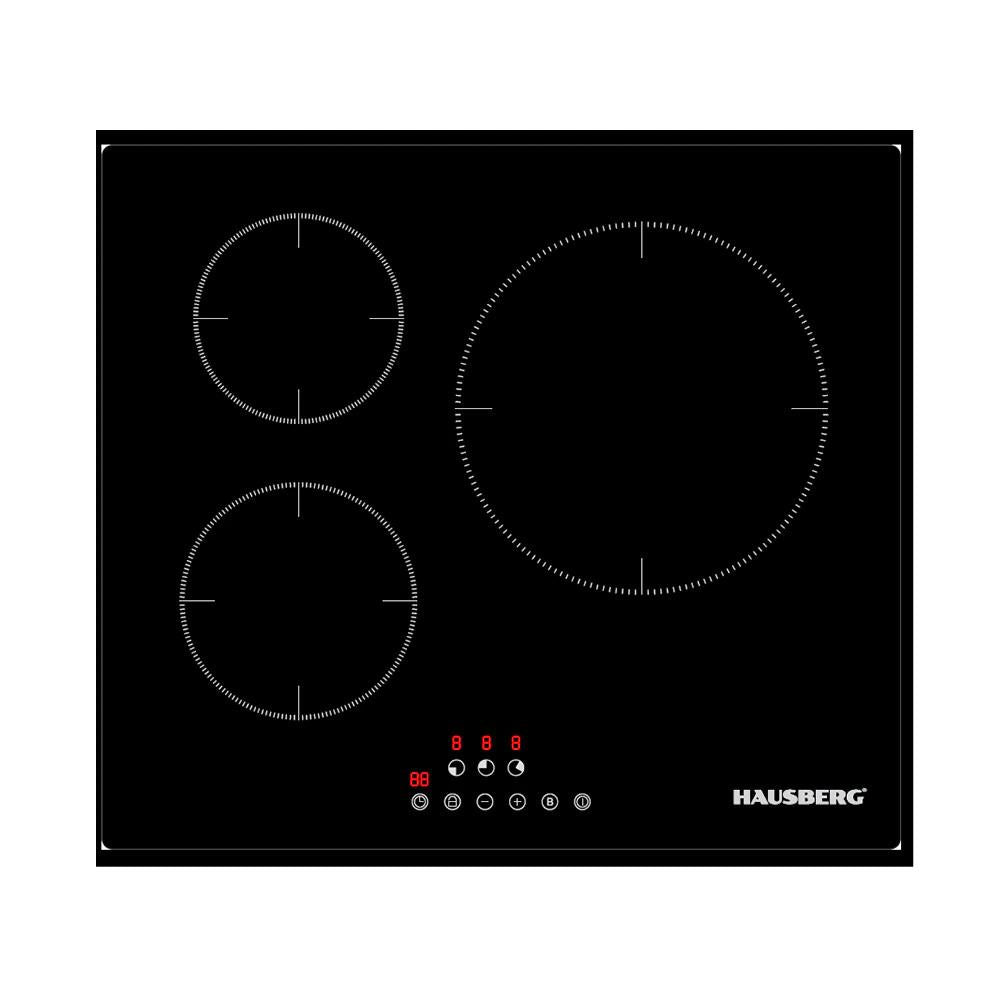 Plita incorporabila HAUSBERG HB1530, Electrica, Inductie, 3 zone de gatit, PowerBoost, 60 cm