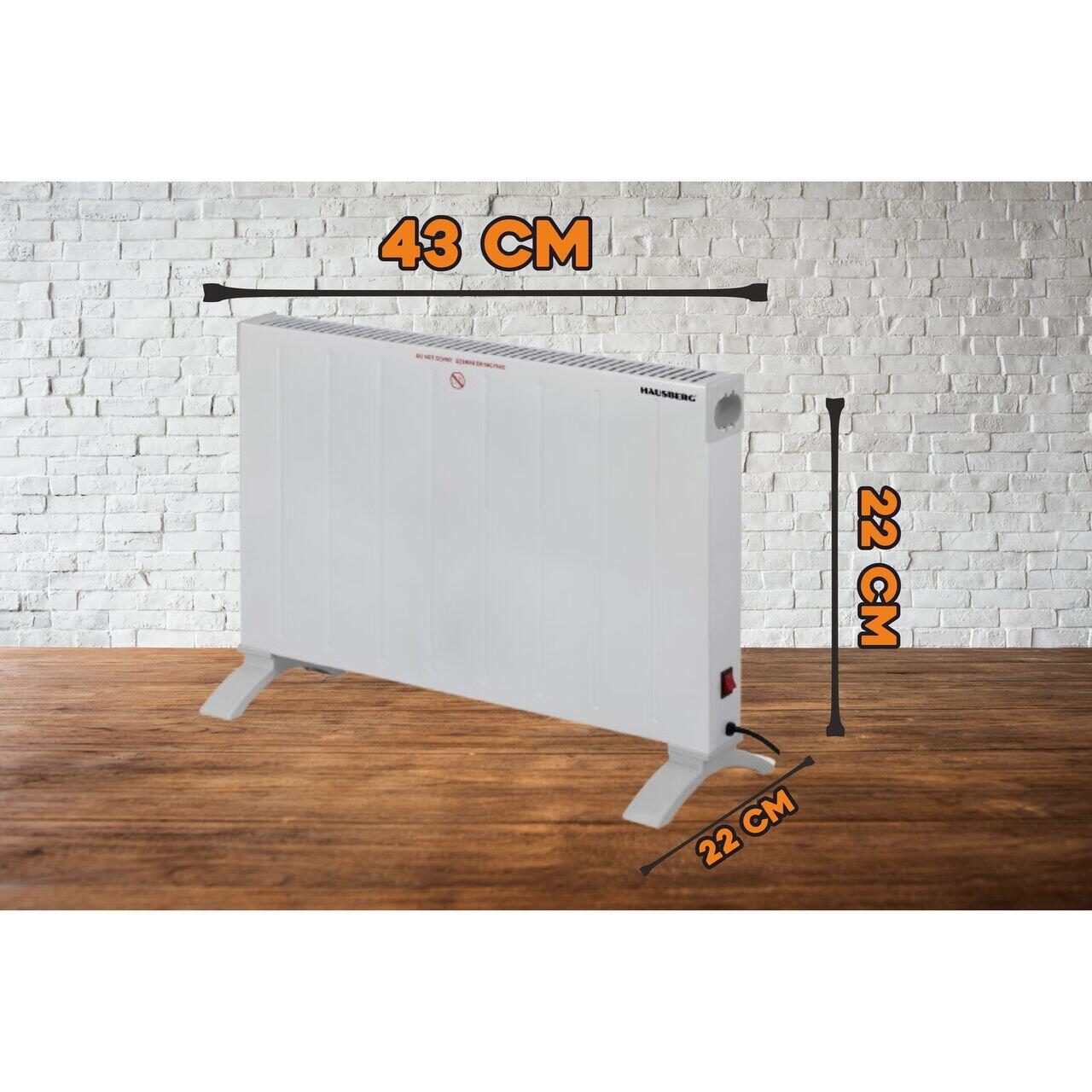 Convector electric HAUSBERG HB-8203, 2000W, 1 treapta putere, Siguranta impotriva rasturnarii