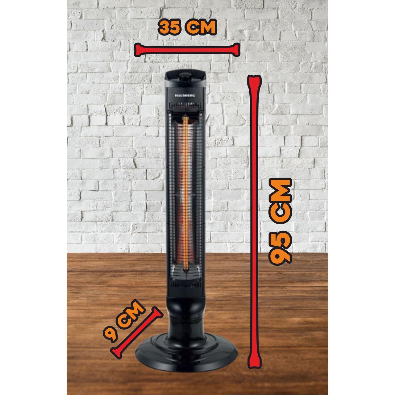 Radiator electric tip Turn HAUSBERG HB-8561NG, 1000W, 2 nivele de temperature, tub din fibra de carbon, siguranta pentru rasturnare, oscilatie, maner transport