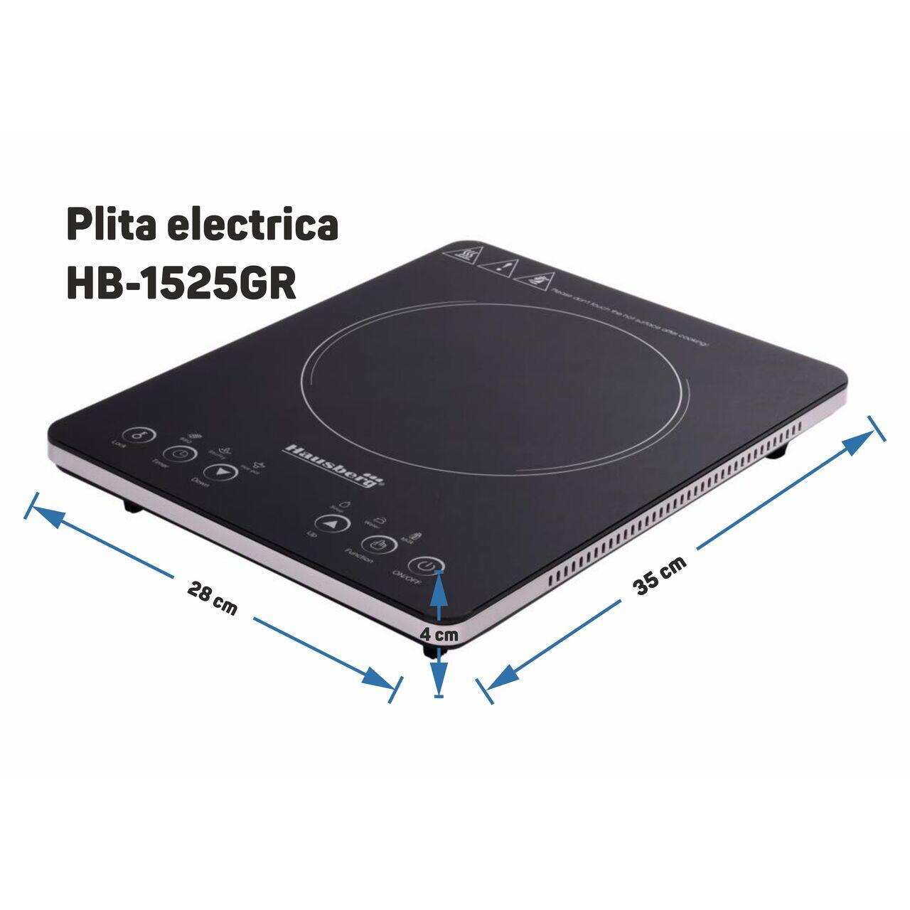 Plita cu inductie Hausberg HB-1525, 2000W, touch control, o zona de gatit