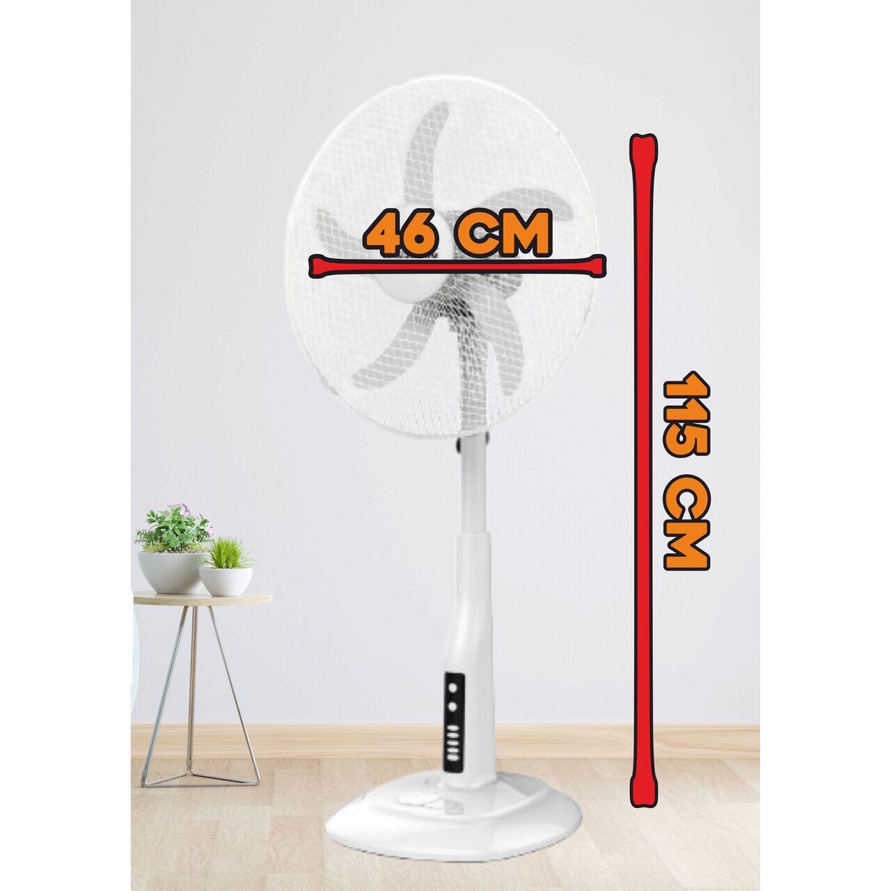 Ventilator cu picior HAUSBERG HB-5870AB, 55W, 46 cm, 3 viteze, temporizator 60 min, indicator LED