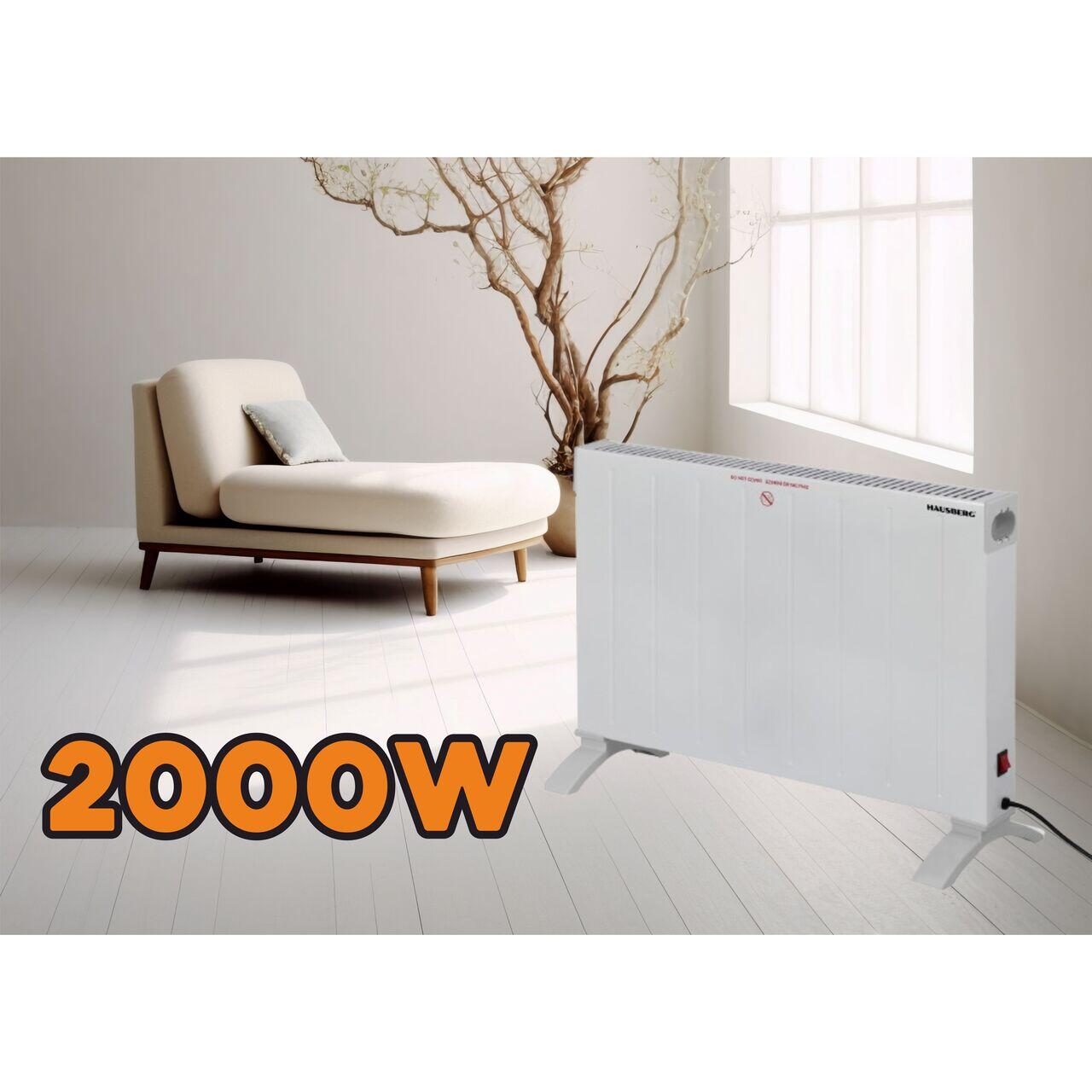 Convector electric HAUSBERG HB-8203, 2000W, 1 treapta putere, Siguranta impotriva rasturnarii