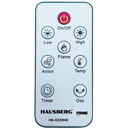 Semineu Electric Digital Tip Turn HAUSBERG HB-8228NG, 2000W, efect de flacara, protectie la rasturnare, termostat, telecomanda