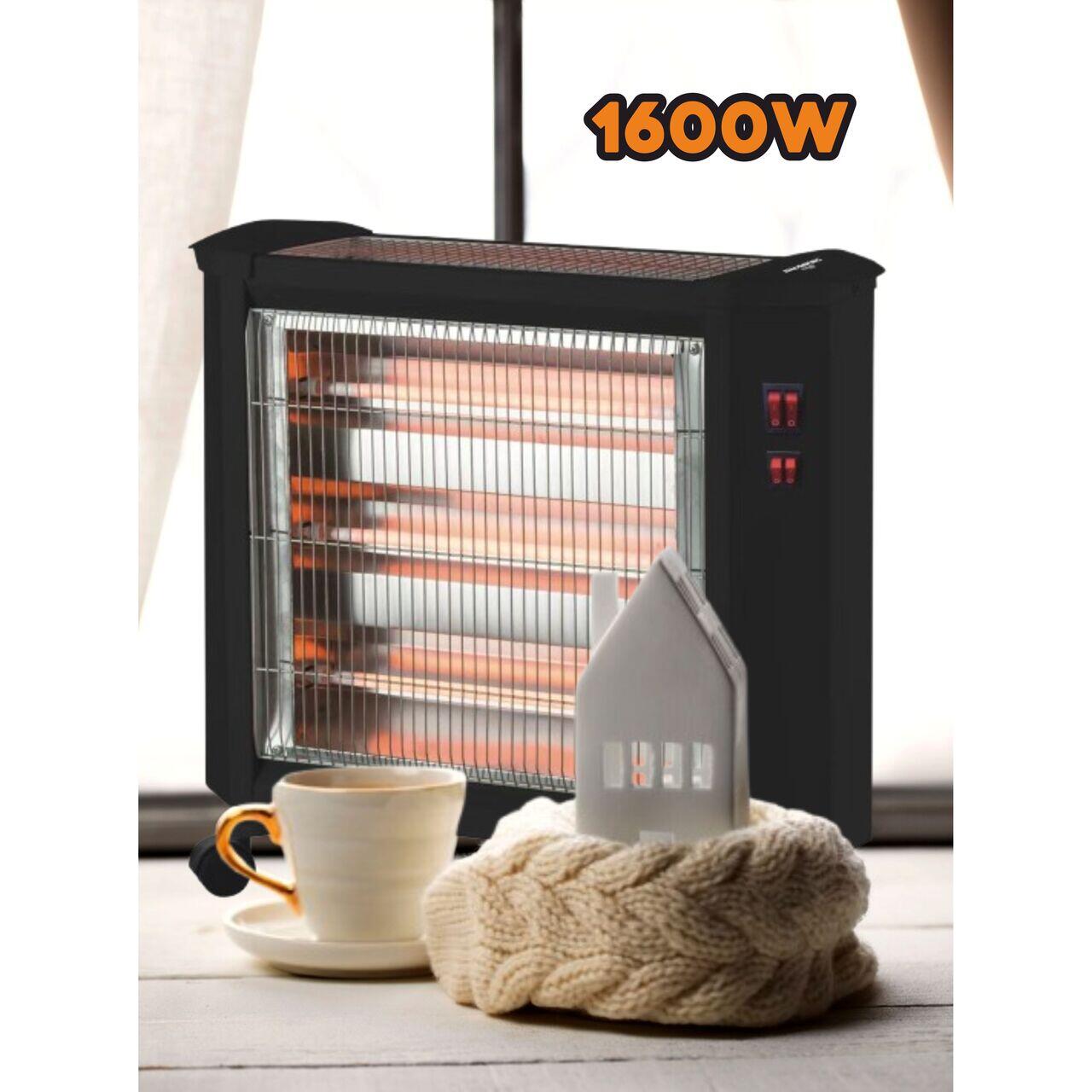 Radiator electric quartz HAUSBERG HB-8800, 1600W, 4 tuburi quartz, 4 trepte putere, protectie impotriva rasturnarii