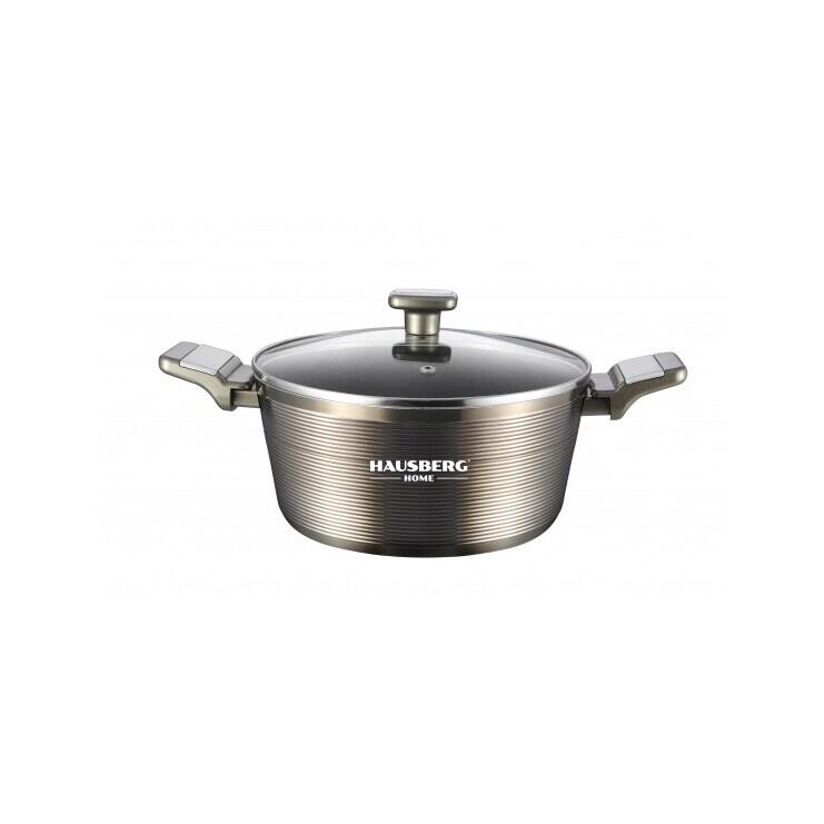 Set oale 7 piese HAUSBERG HB-H760GR, acoperire antiaderenta, maner bachelita, 2.5L - 7.7L