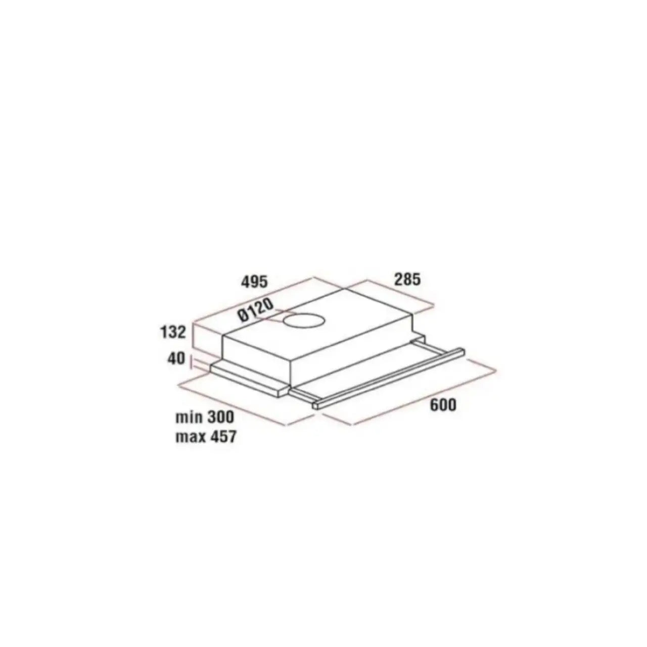 Hota incorporabila telescopica HAUSBERG HB-1285, 60 cm, putere de absorbtie 420 m³/h, 2 motoare