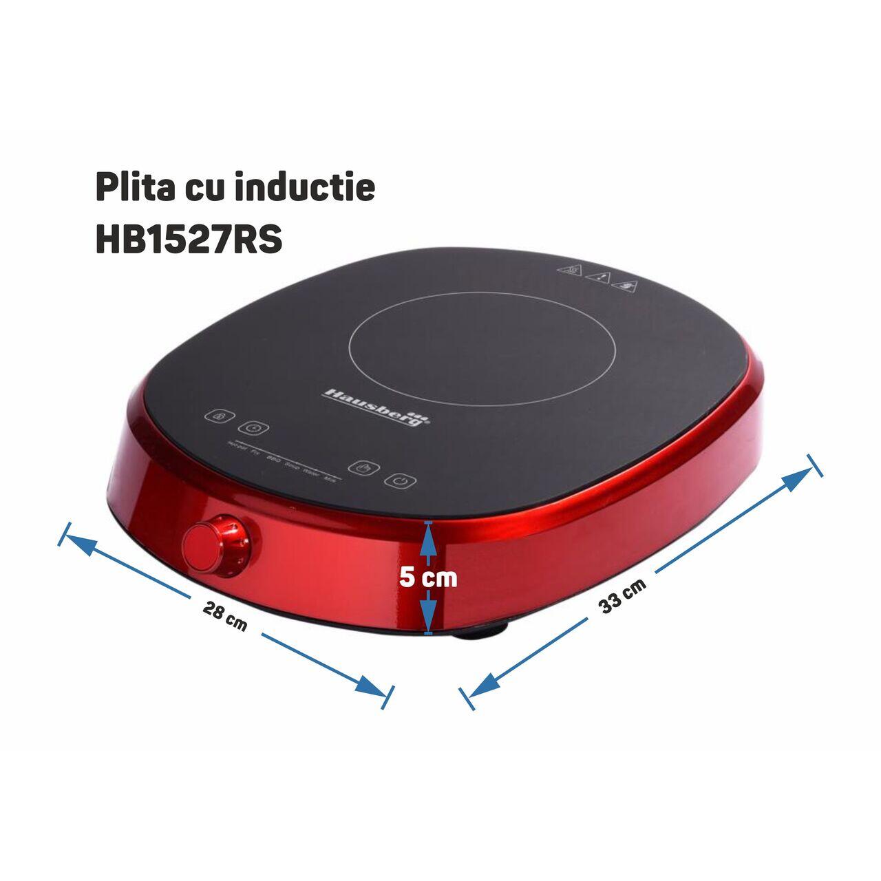 Plita cu inductie Hausberg HB-1527RZ, 2000W, control tactil, o zona de gatit
