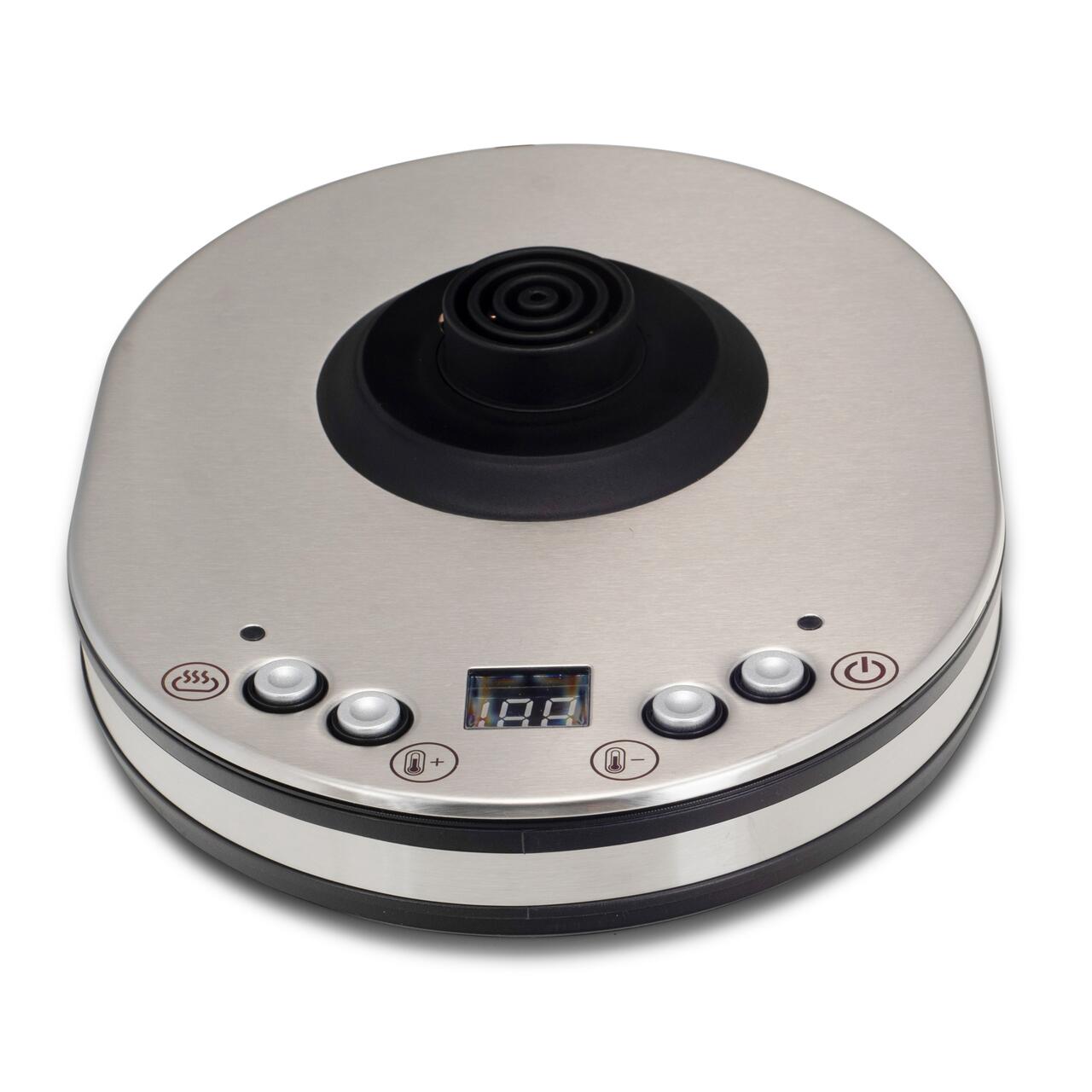 Aparat digital preparare ceai HAUSBERG HB-3640IN, 1500W, cana 1.7L, ceainic 1L, panou din otel inoxidabil cu afisaj digital, termostat, Inox