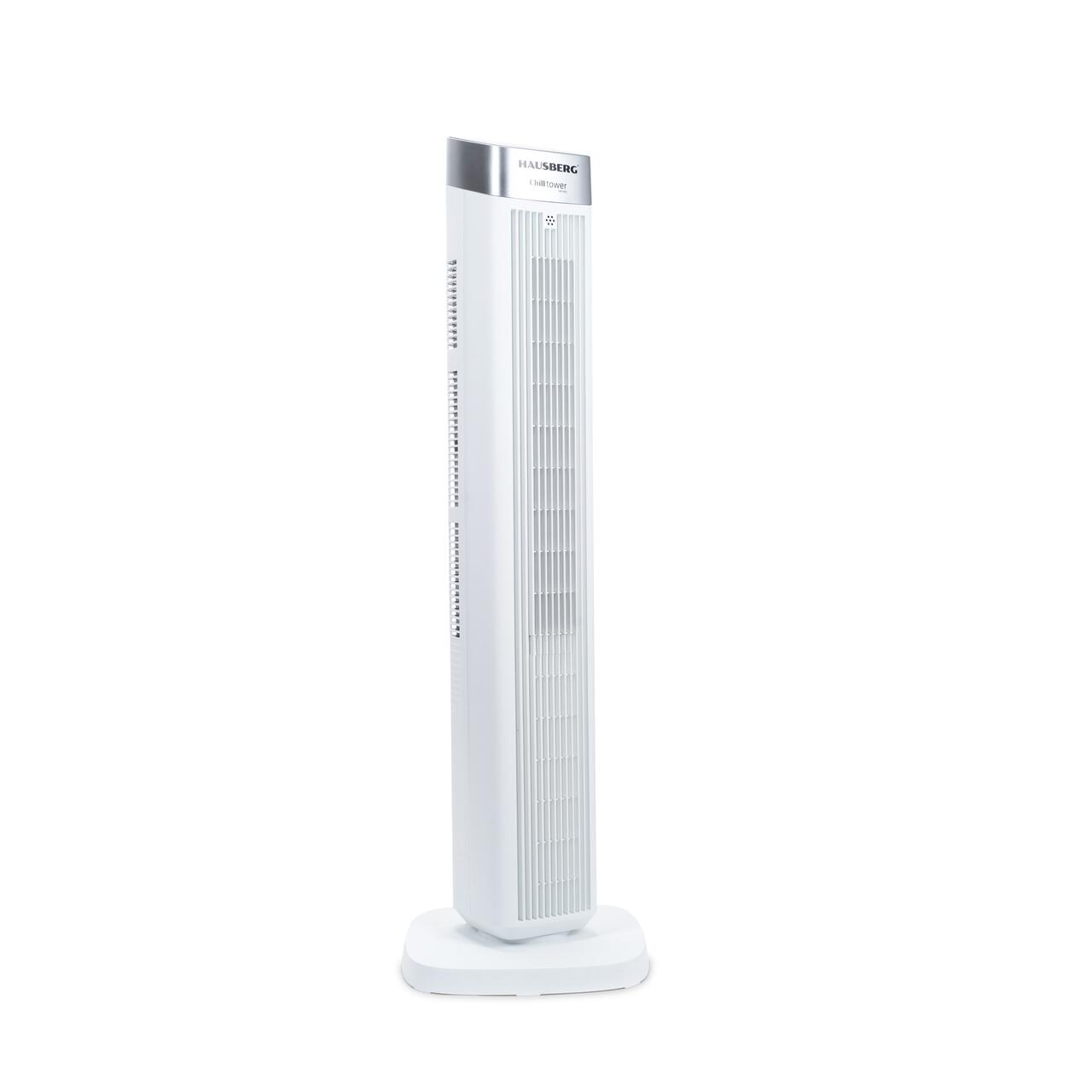Ventilator turn digital HAUSBERG HB-5953AB, 55W, 41 inch, 3 viteze, 3 moduri, temporizator 24h, LED, oscilatie, telecomanda, difuzor parfum