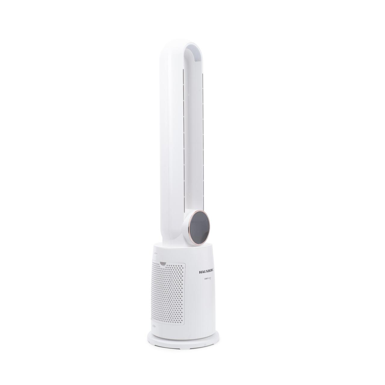 Ventilator turn digital HAUSBERG HB-5957AB, 65W, 12 viteze, 4 programe, ionizare negativa, temporizator 12h, oscilatie 40°, LED, telecomanda