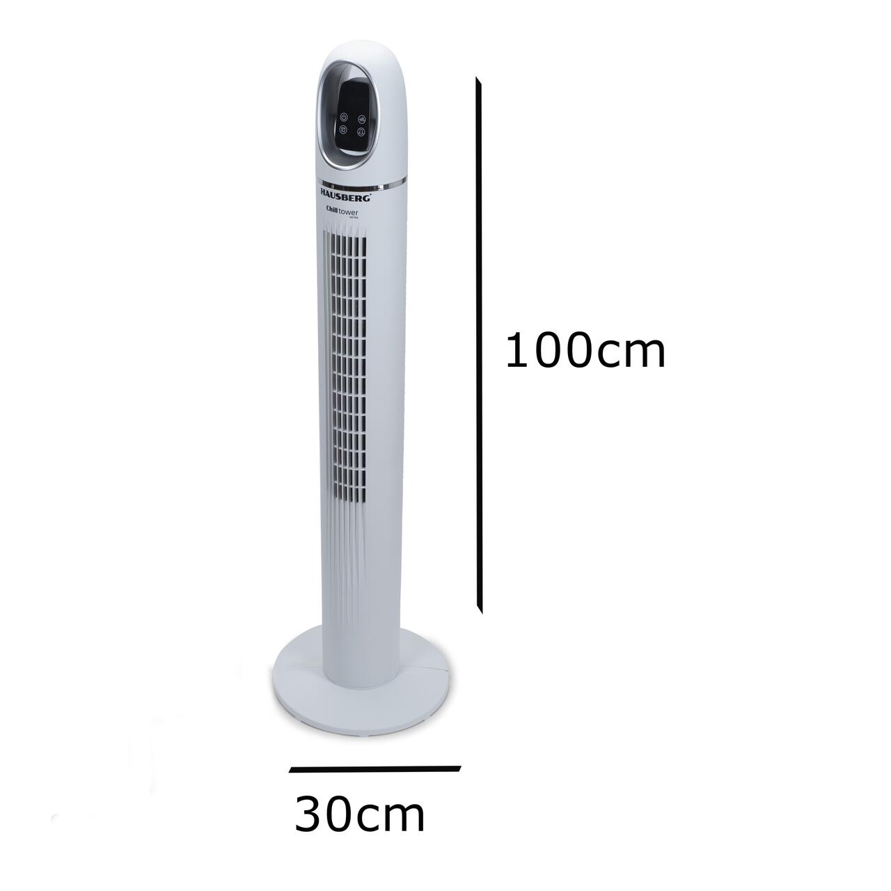 Ventilator turn digital HAUSBERG HB-5958AB, 55W, 45 inch, 3 viteze, temporizator 24h, LED, oscilatie, telecomanda
