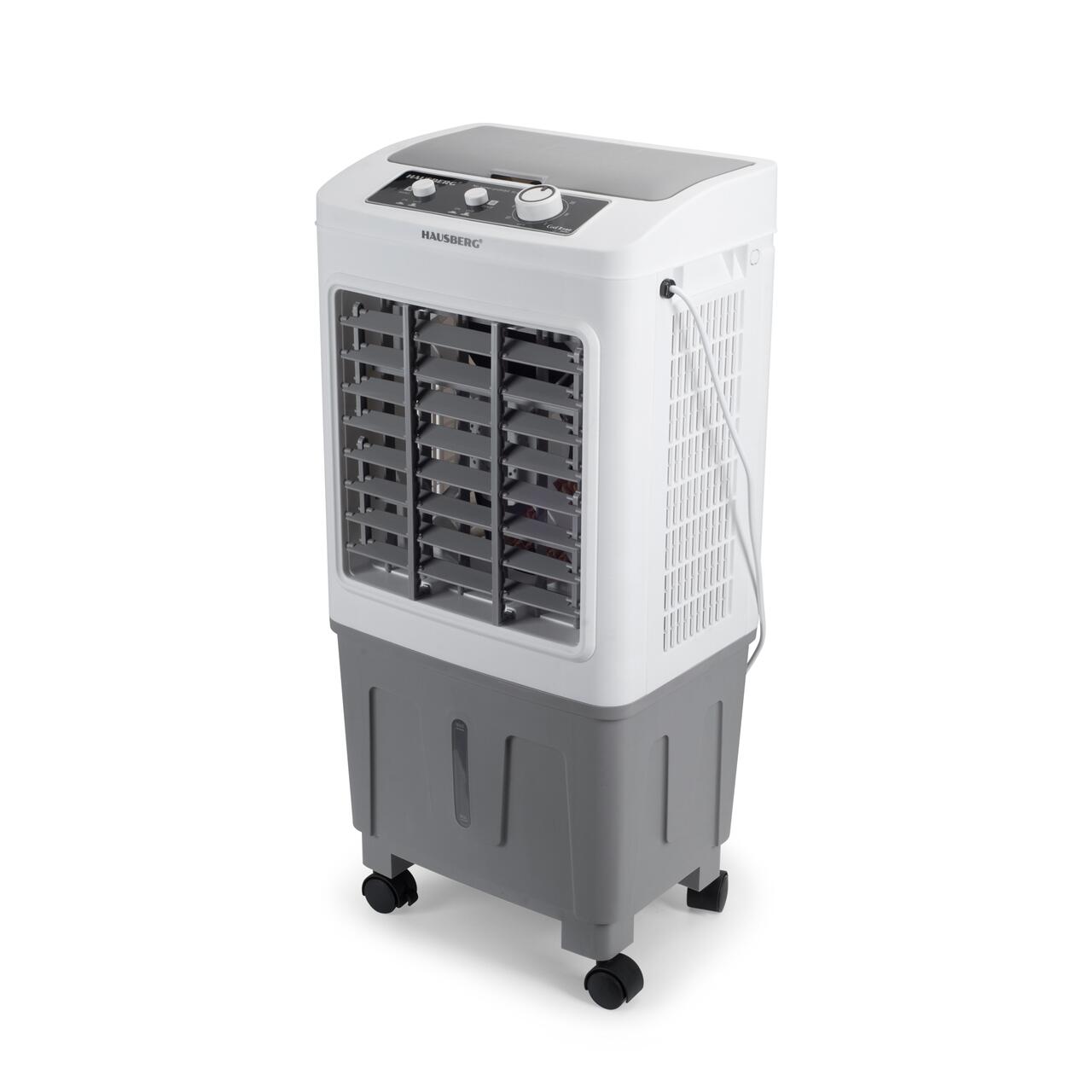 Racitor de aer portabil Hausberg HB-5961AB, 75W, rezervor 20L, 3 viteze, control mecanic, 2 cutii gheata