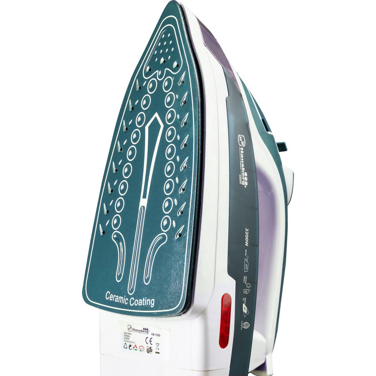 Fier de calcat Hausberg HB-7809VR, Ultra Slide, Talpa Ceramica, 2300W, 390ml