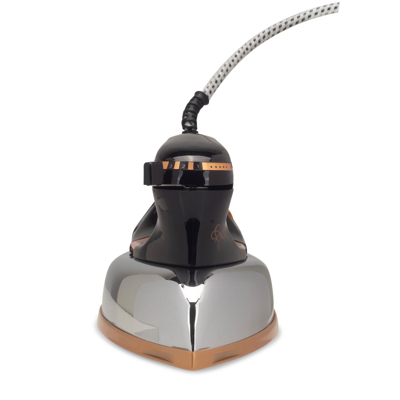 Fier de calcat Retro HAUSBERG HB-7817NG, 1000-1200W, Talpa acoperit ceramic turnat, Termostat, 6 Setari temperatura, Indicator luminos, Protectie supraincalzire, Temperatura 200°C