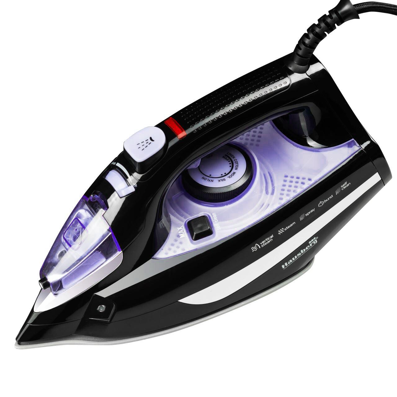Fier de calcat HAUSBERG HB-7842MV, 2300W, rezervor apa 300ml, abur 18g/min, talpa ceramica, autocuratare, pulverizare
