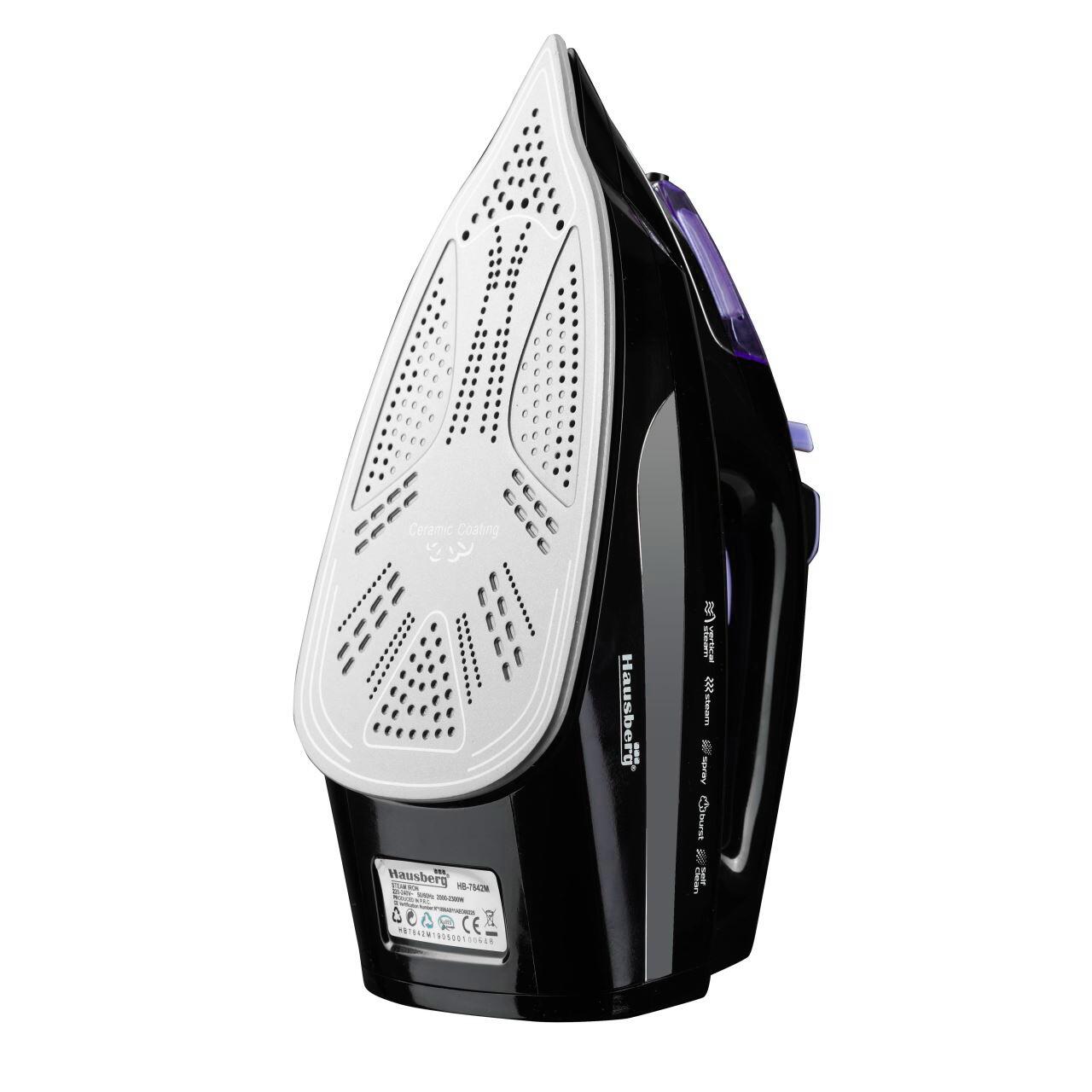 Fier de calcat HAUSBERG HB-7842MV, 2300W, rezervor apa 300ml, abur 18g/min, talpa ceramica, autocuratare, pulverizare